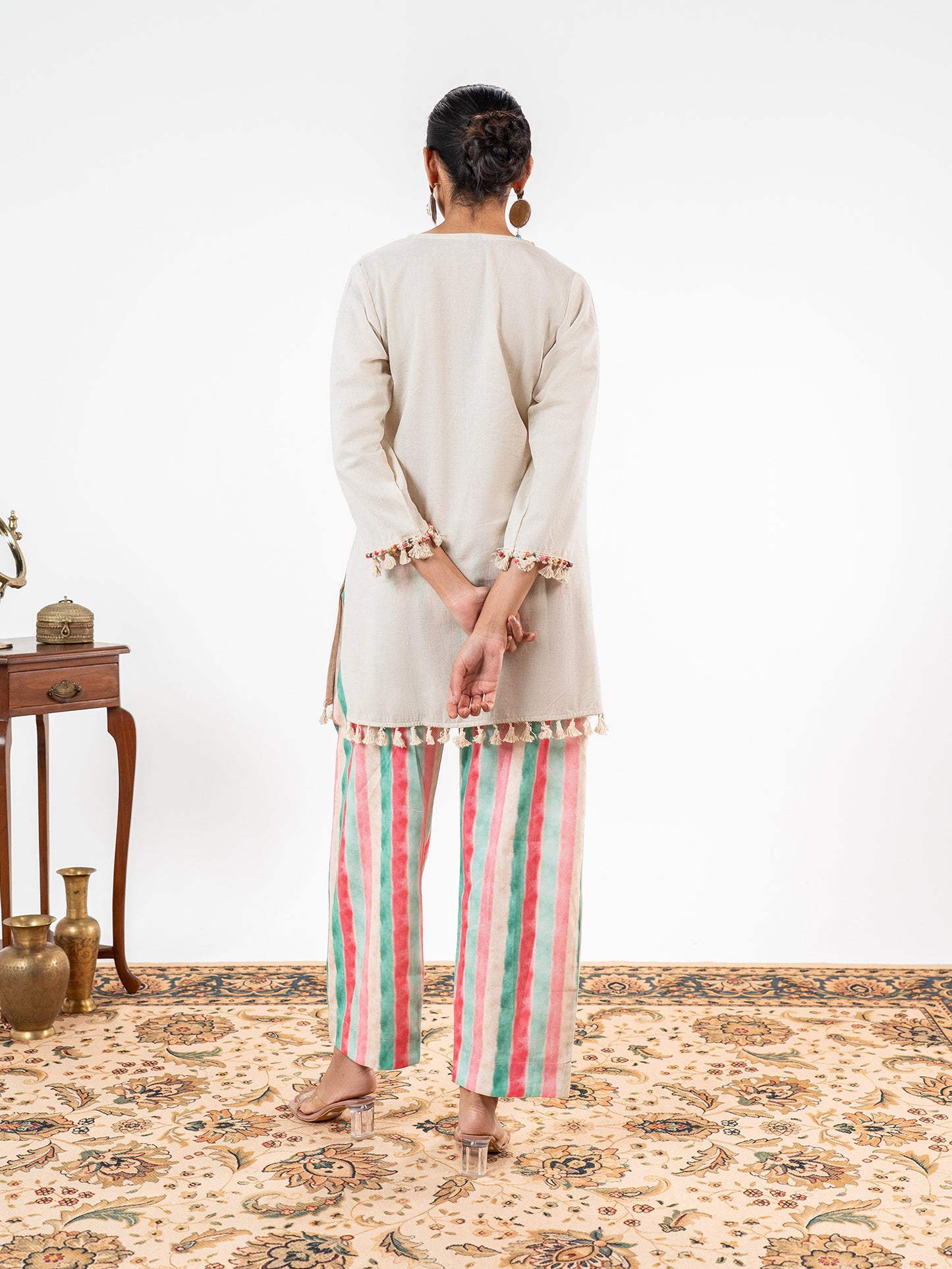 'Tarang' Pastel Stripe Heritage Co-Ord Set