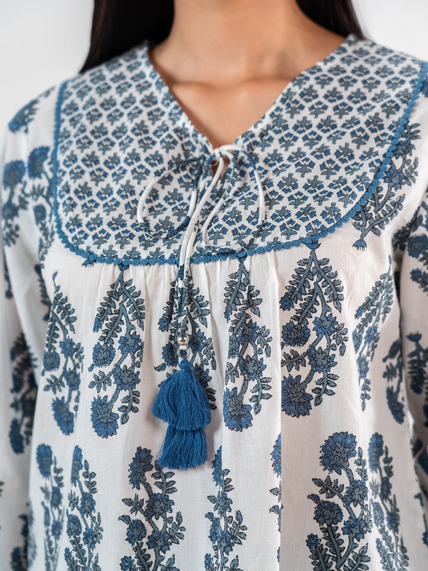 The 'Charu' Tassel-Detailed Peplum Kurti