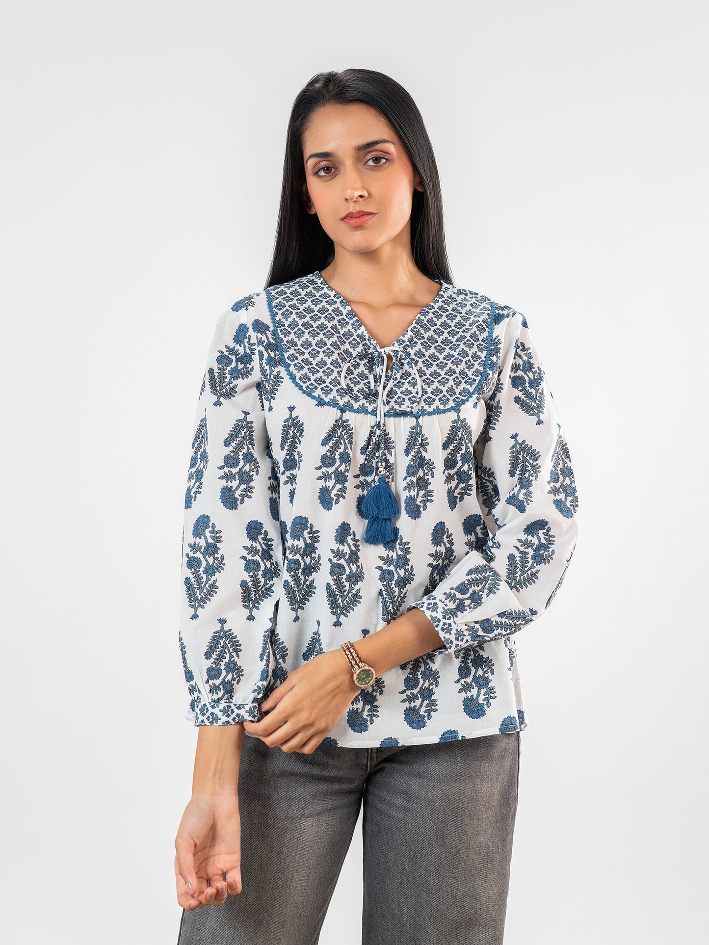 The 'Charu' Tassel-Detailed Peplum Kurti