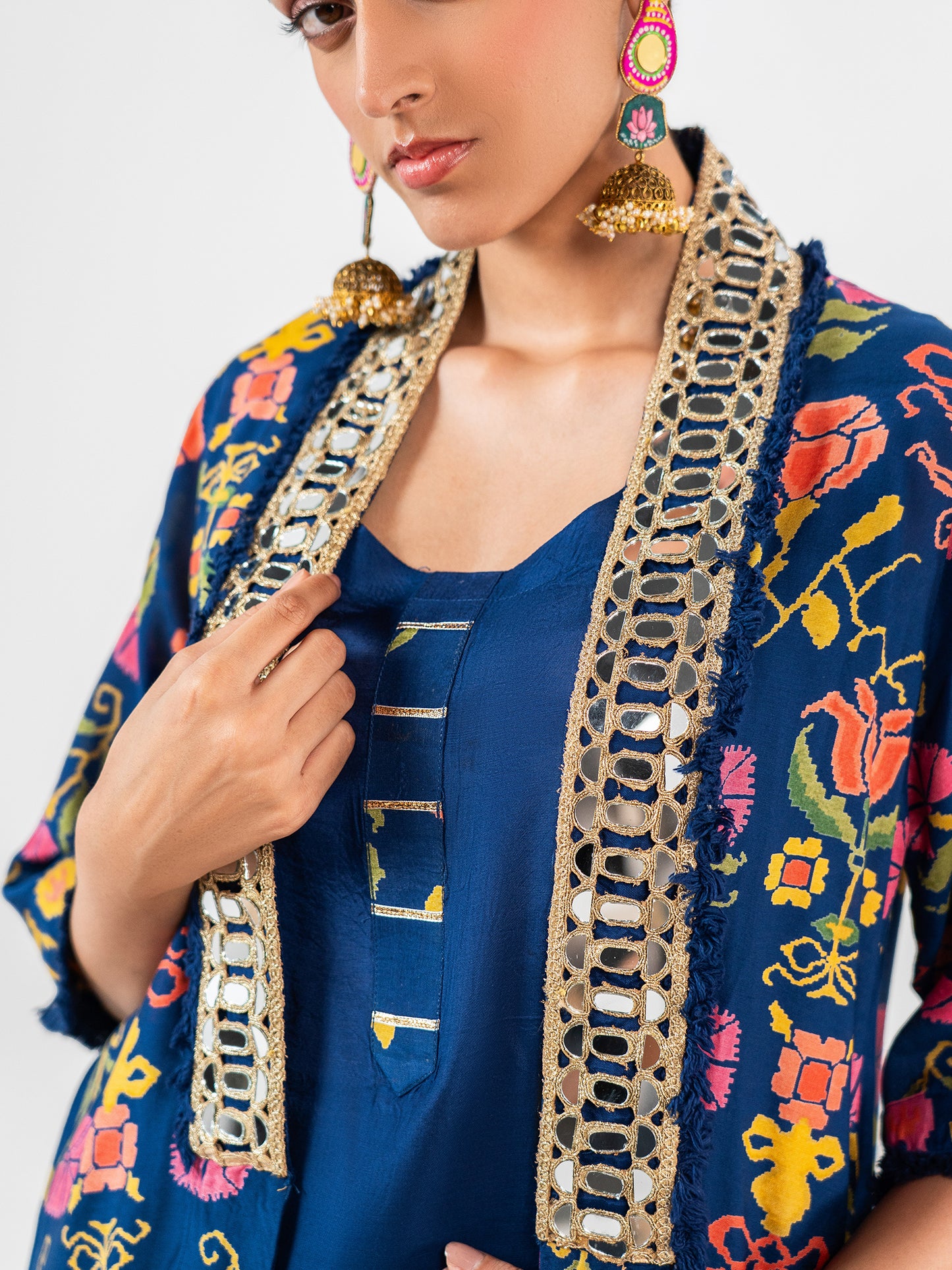 The 'Mayura' Patola Shrug & Dhoti Co-ord Set