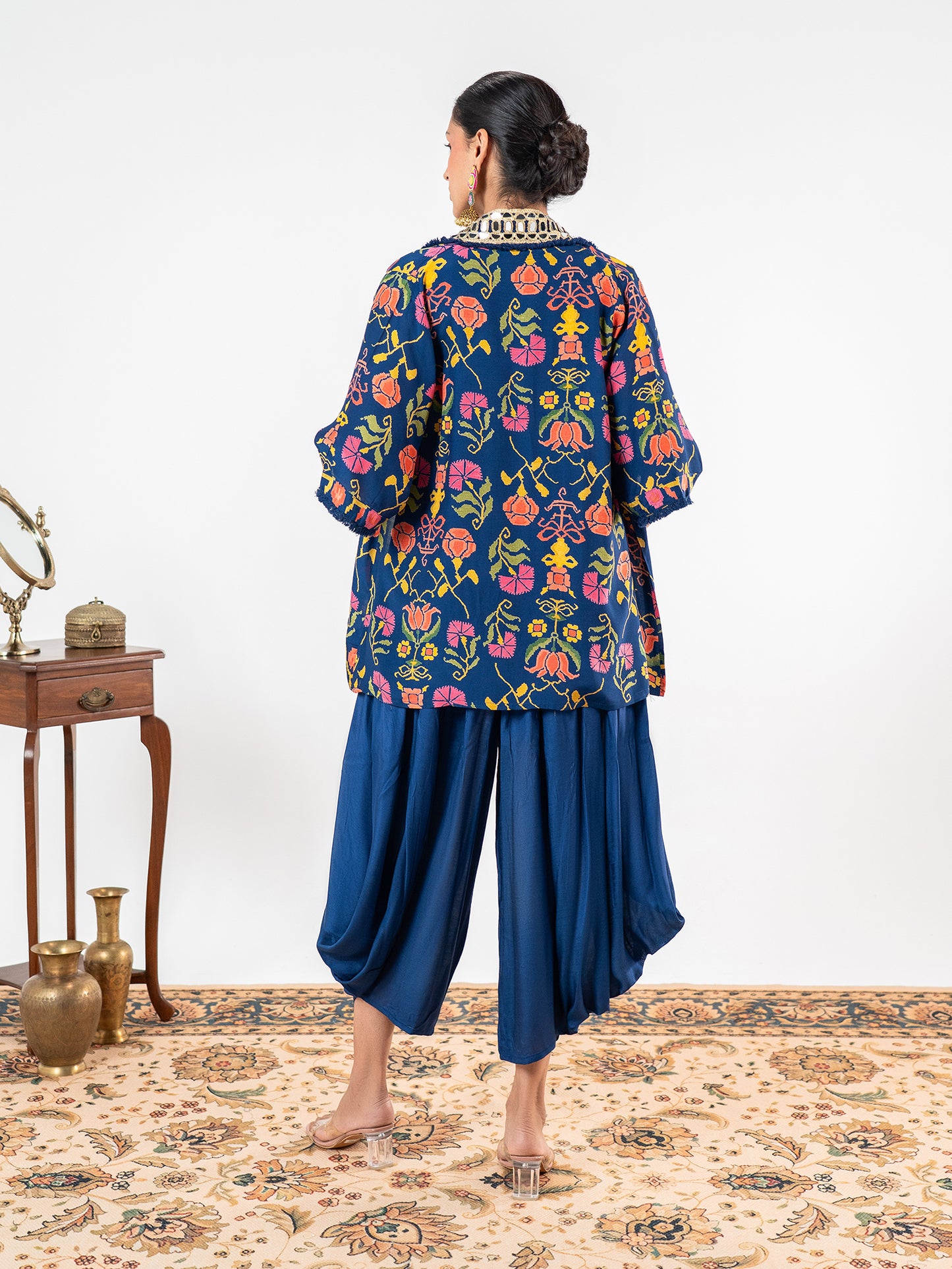 The 'Mayura' Patola Shrug & Dhoti Co-ord Set
