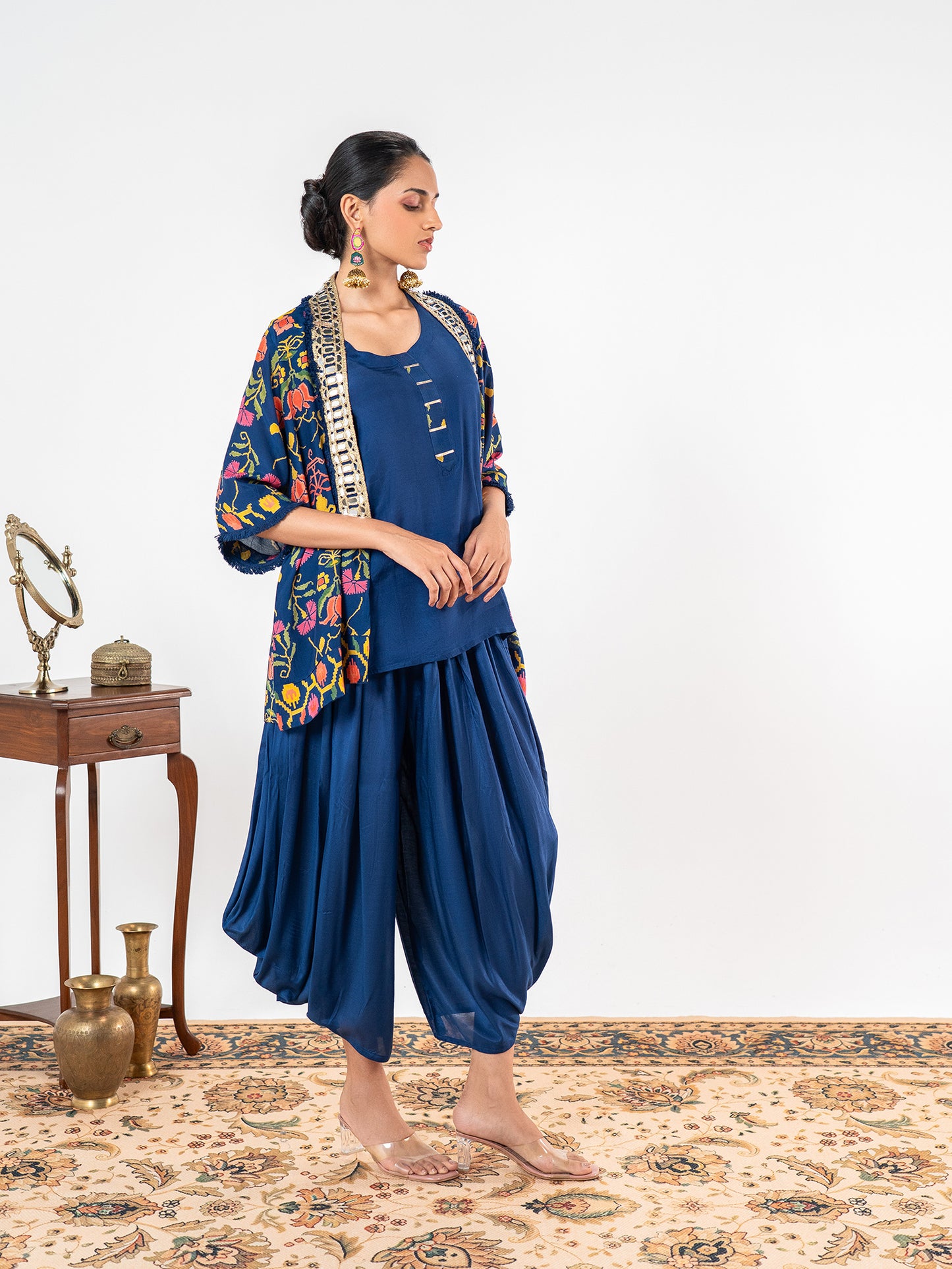 The 'Mayura' Patola Shrug & Dhoti Co-ord Set
