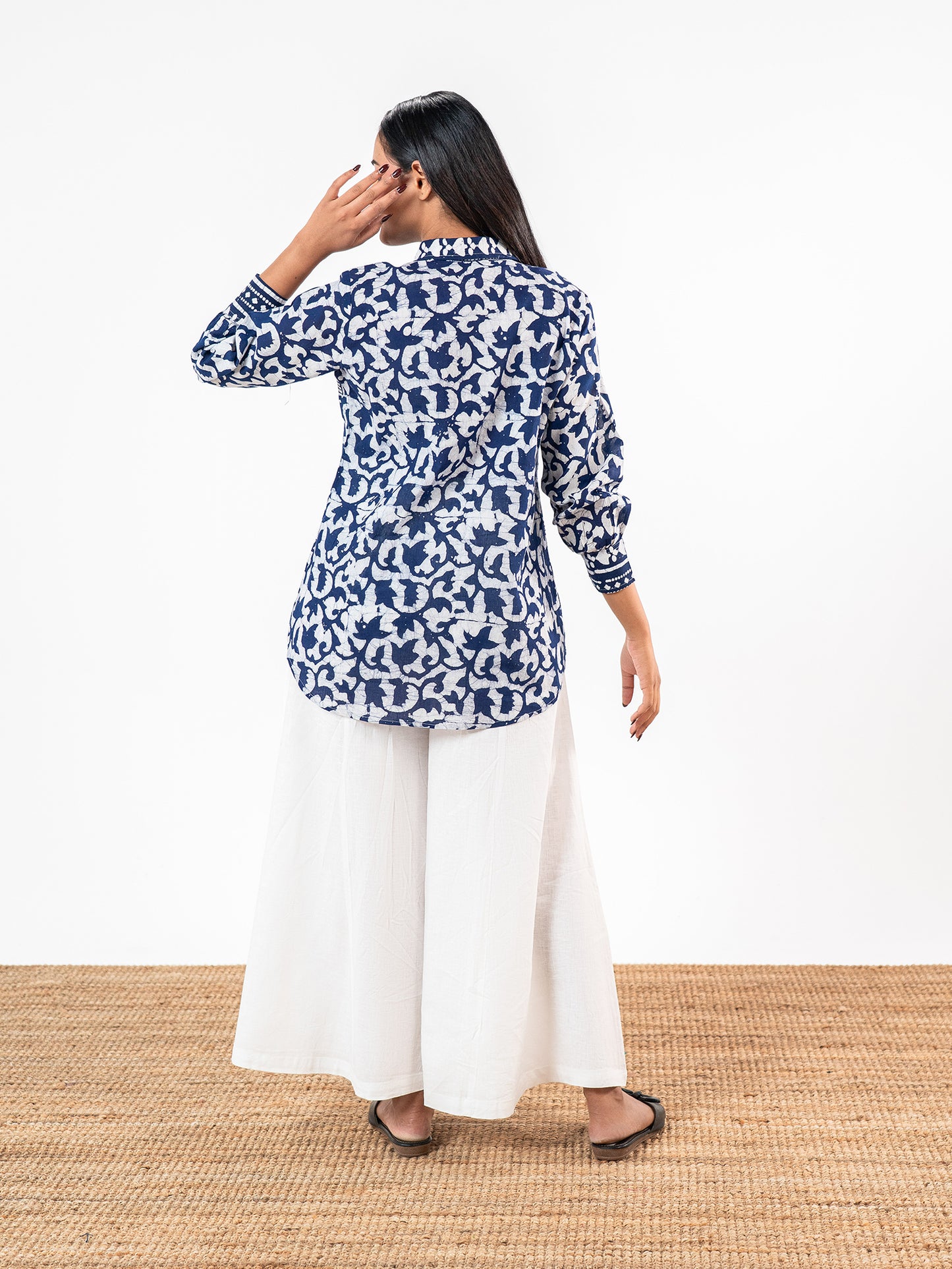 The 'Nila' Indigo Block-Print Co-Ord Set