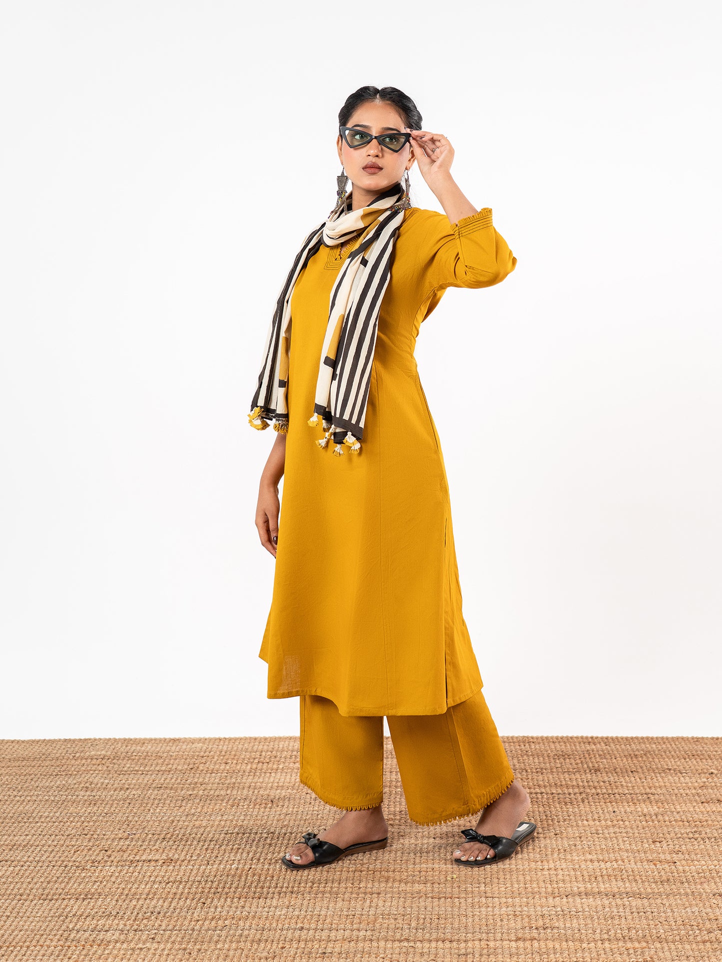 The 'Haldi' Self-Dobby Salwar Set