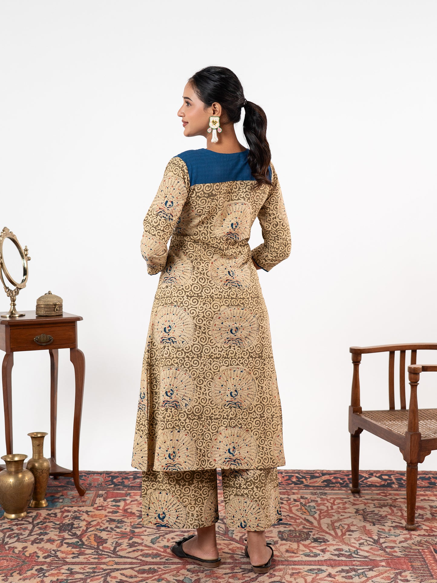 The 'Mayura' Ajrakh Tunic Set
