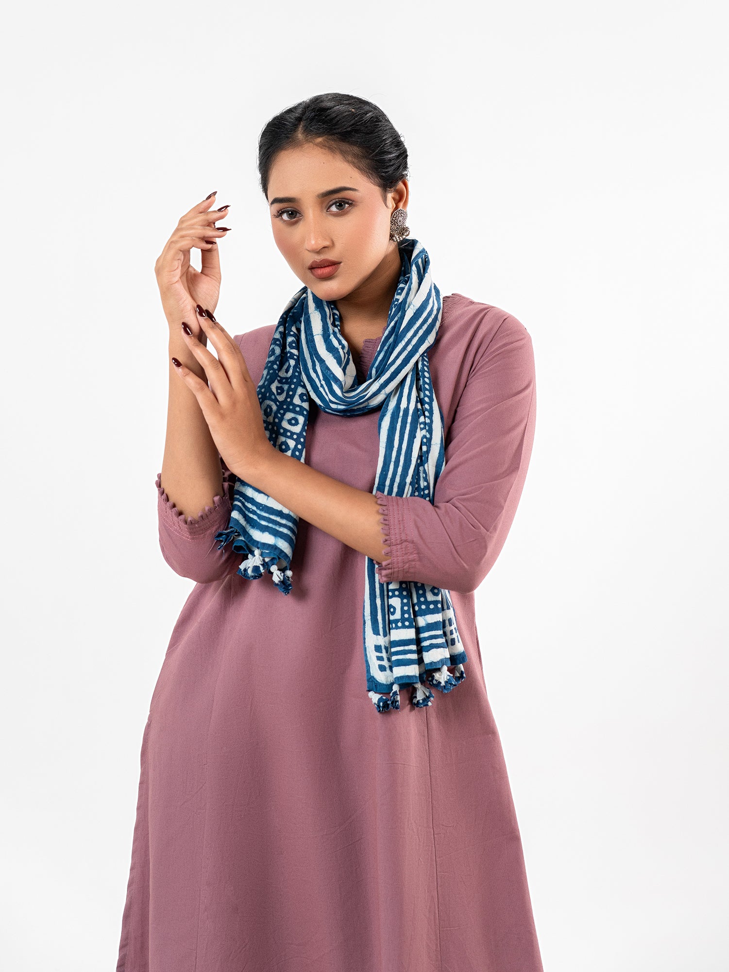The 'Kavya' Slub Mauve Suit Set