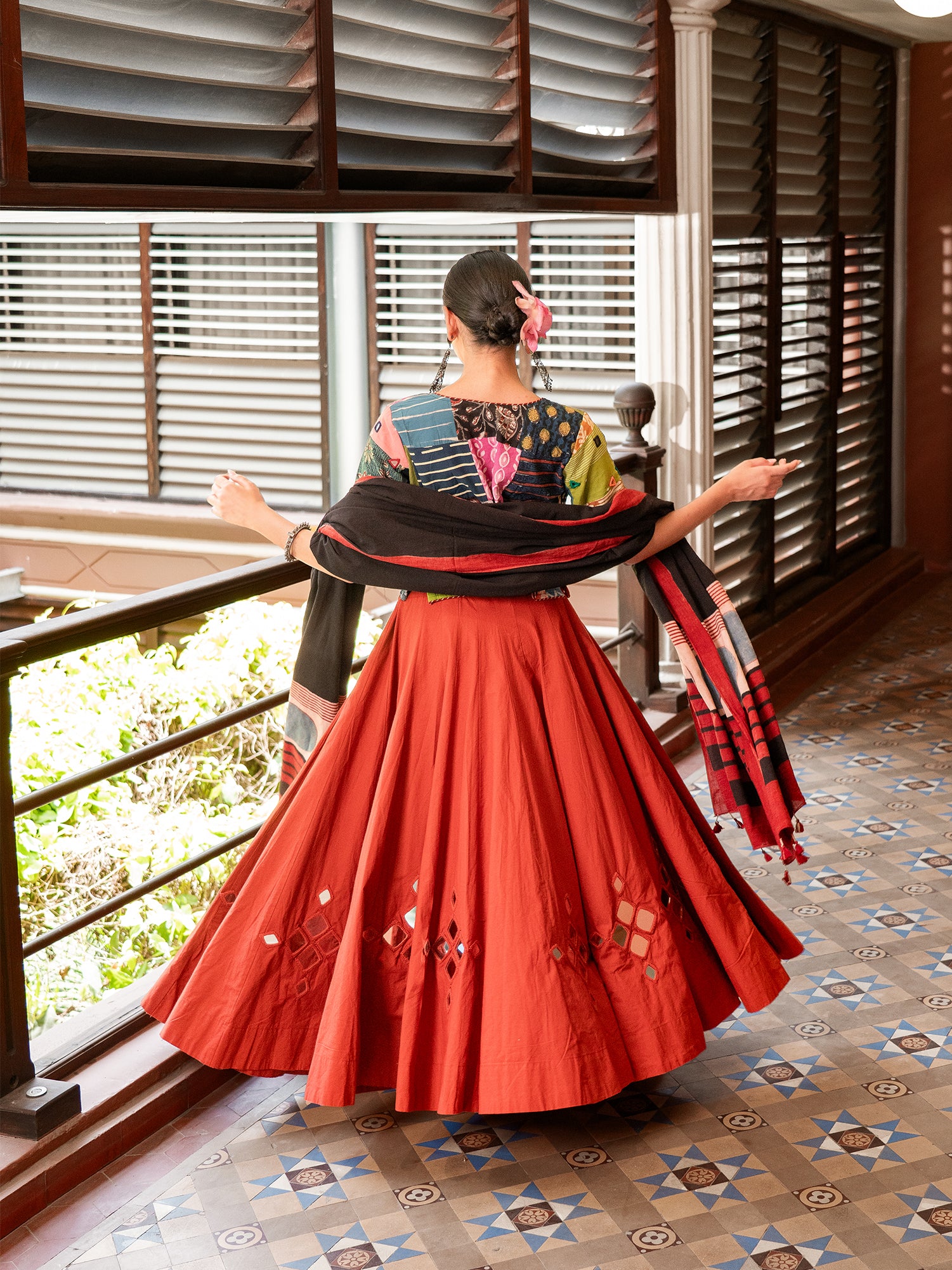 Terracotta Artisan Patchwork Chaniya Choli Set