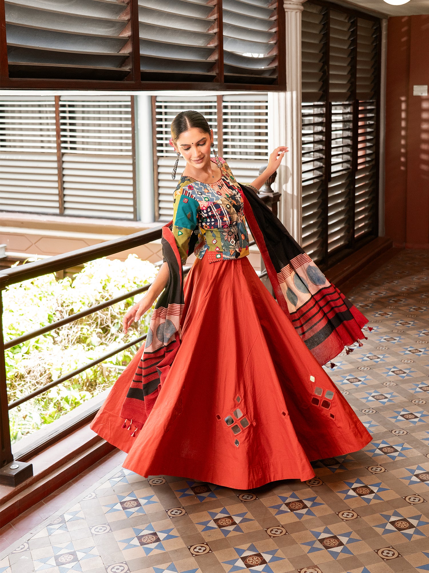 Terracotta Artisan Patchwork Chaniya Choli Set