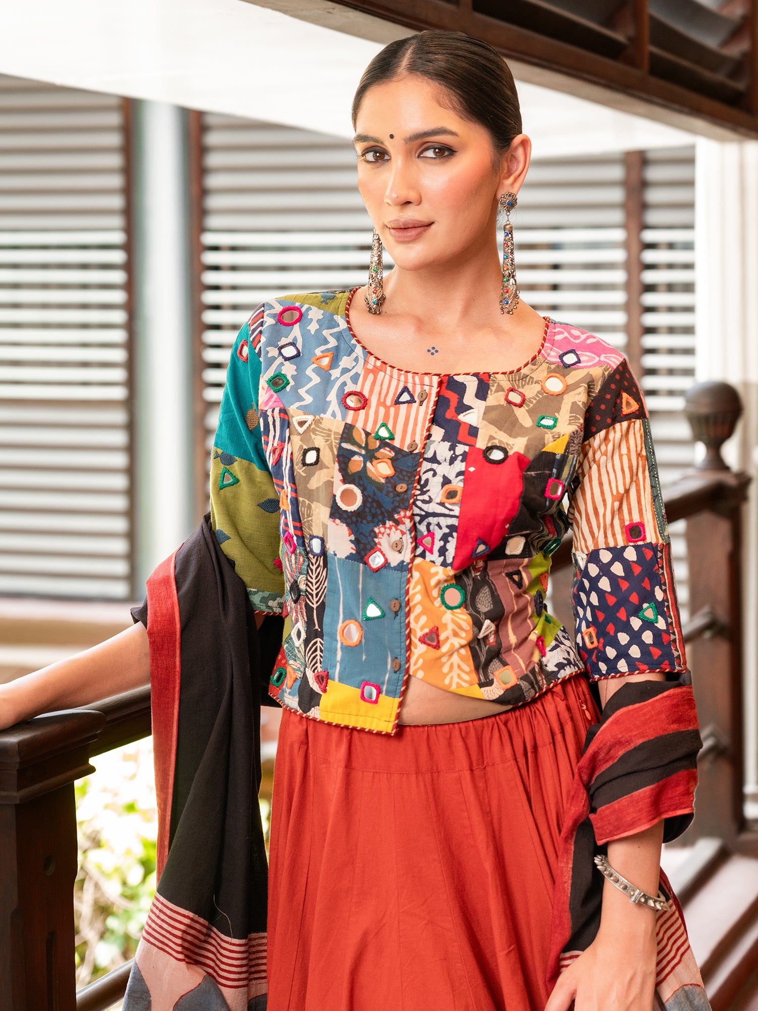 Terracotta Artisan Patchwork Chaniya Choli Set