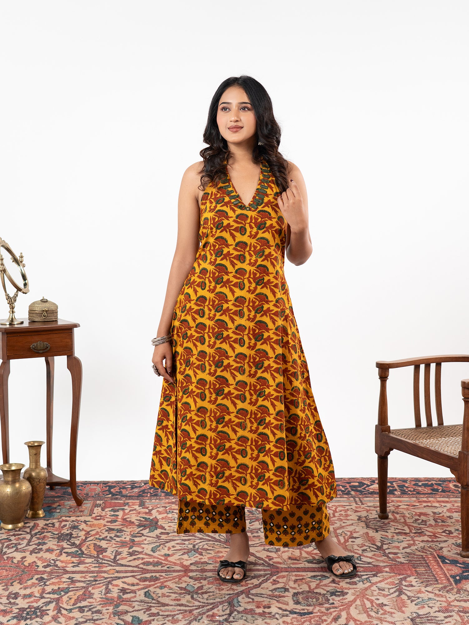 The 'Mayura' Halter Kurta Set