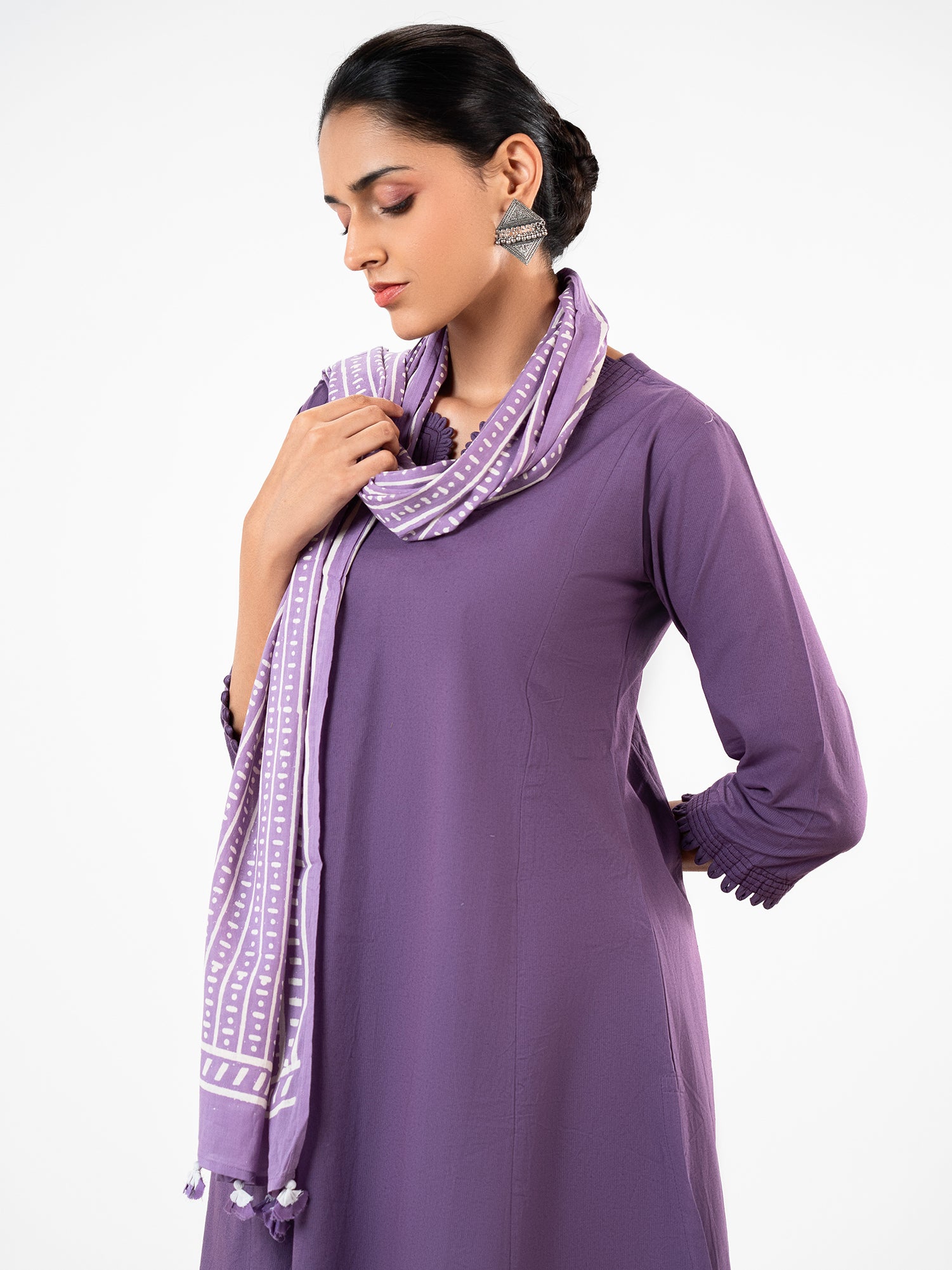 The 'Kavya' Mauve Slub Suit Set