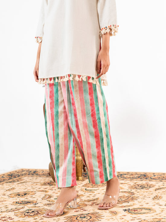 'Tarang' Pastel Stripe Heritage Co-Ord Set