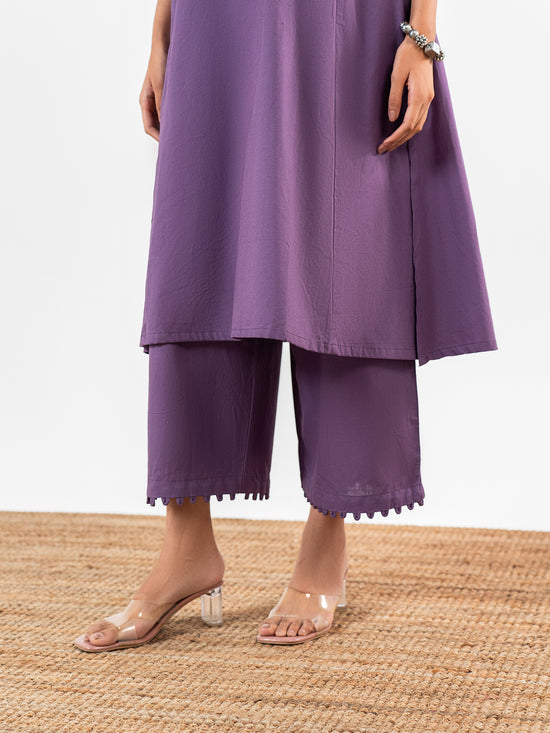 The 'Kavya' Mauve Slub Suit Set
