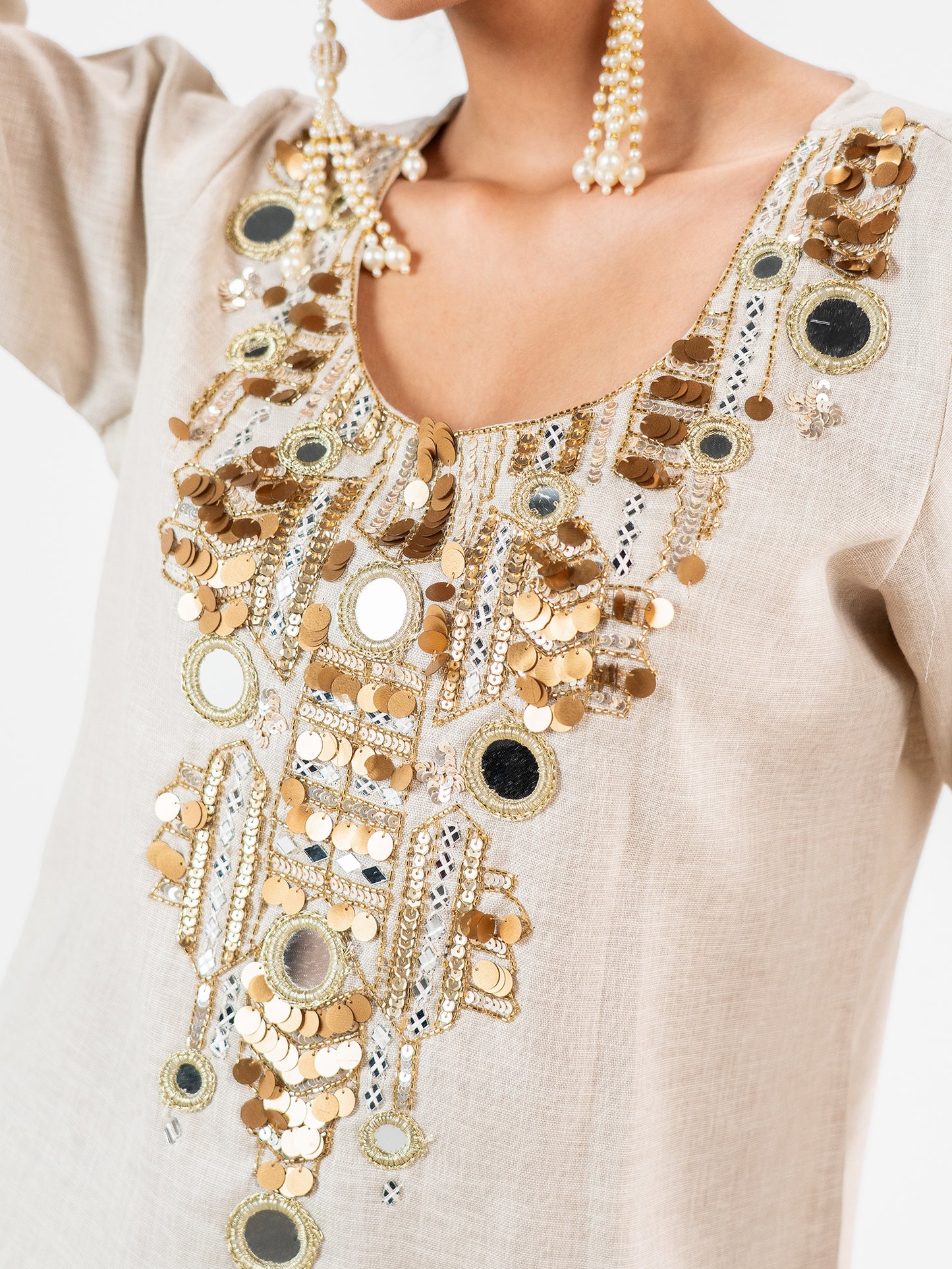 'Noor' Hand-Beaded Festive Co-Ord Set