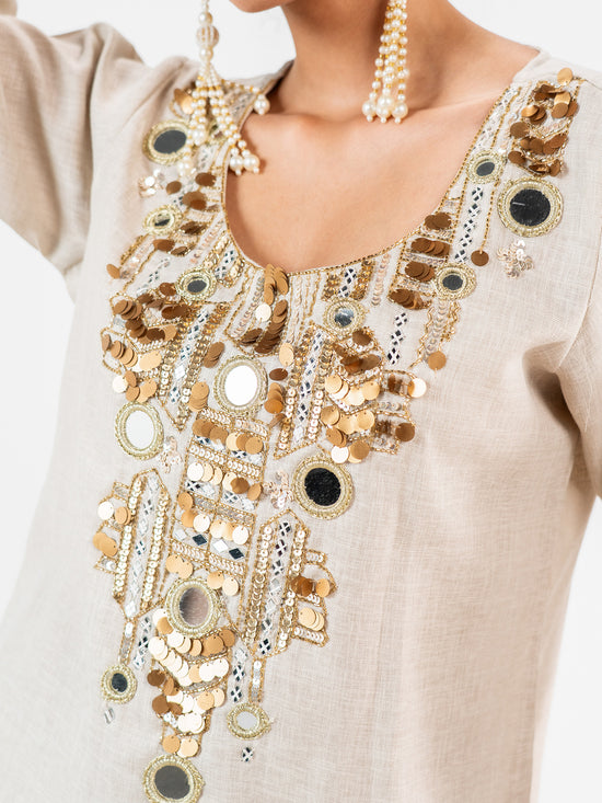 'Noor' Hand-Beaded Festive Co-Ord Set