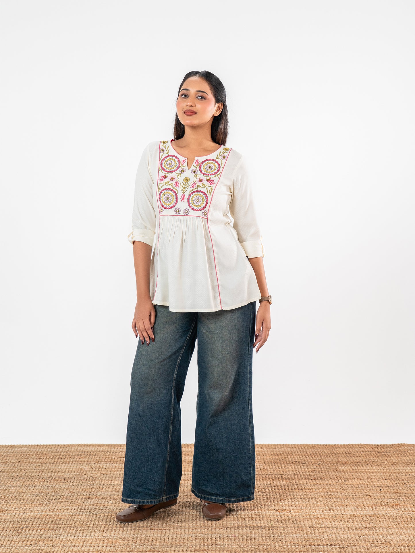 The 'Kriti' Hand-Embroidered Gathered Kurti
