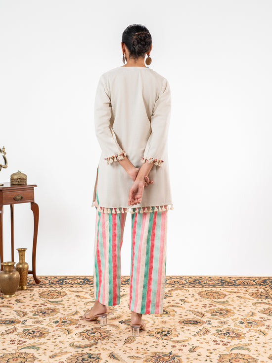'Tarang' Pastel Stripe Heritage Co-Ord Set