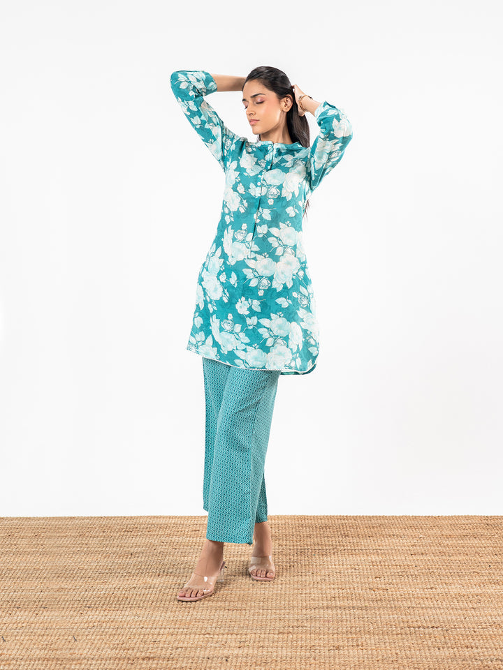 The 'Nila' Turquoise Bloom Co-ord Set