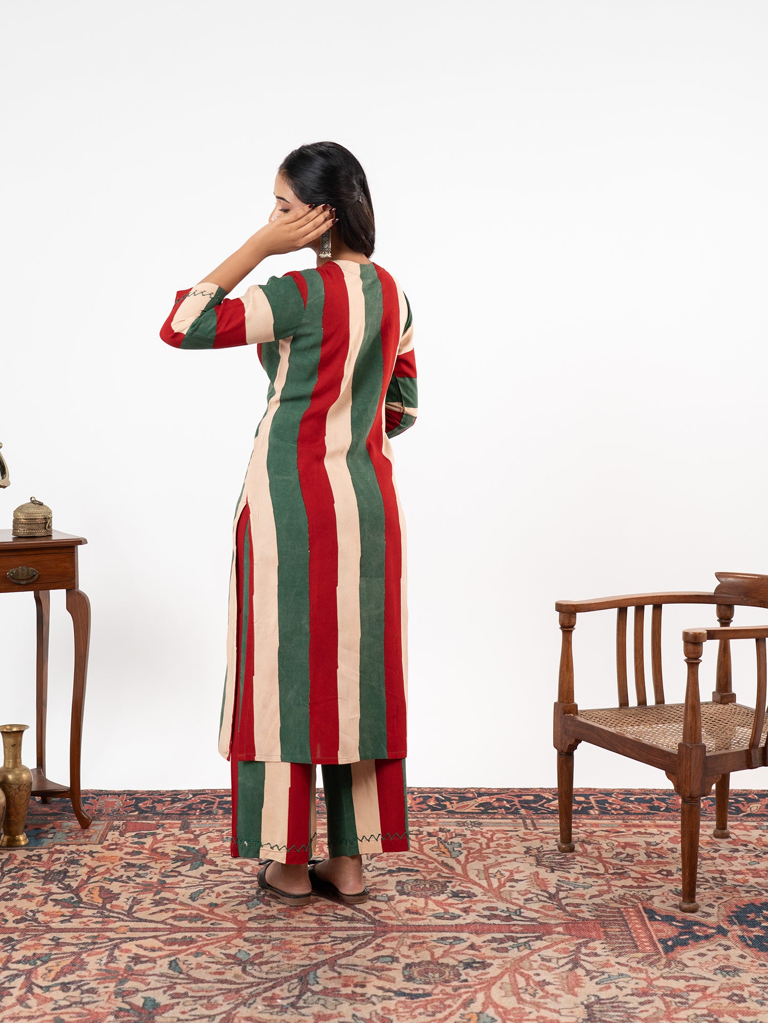 The 'Kanak' Block-Stripe Kurta Set