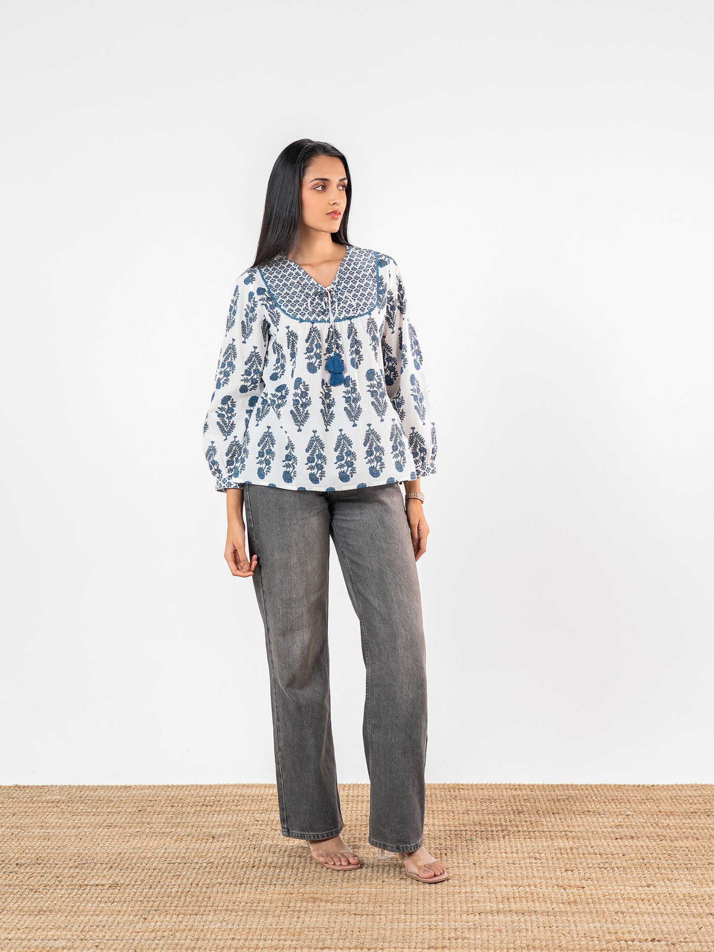The 'Charu' Tassel-Detailed Peplum Kurti