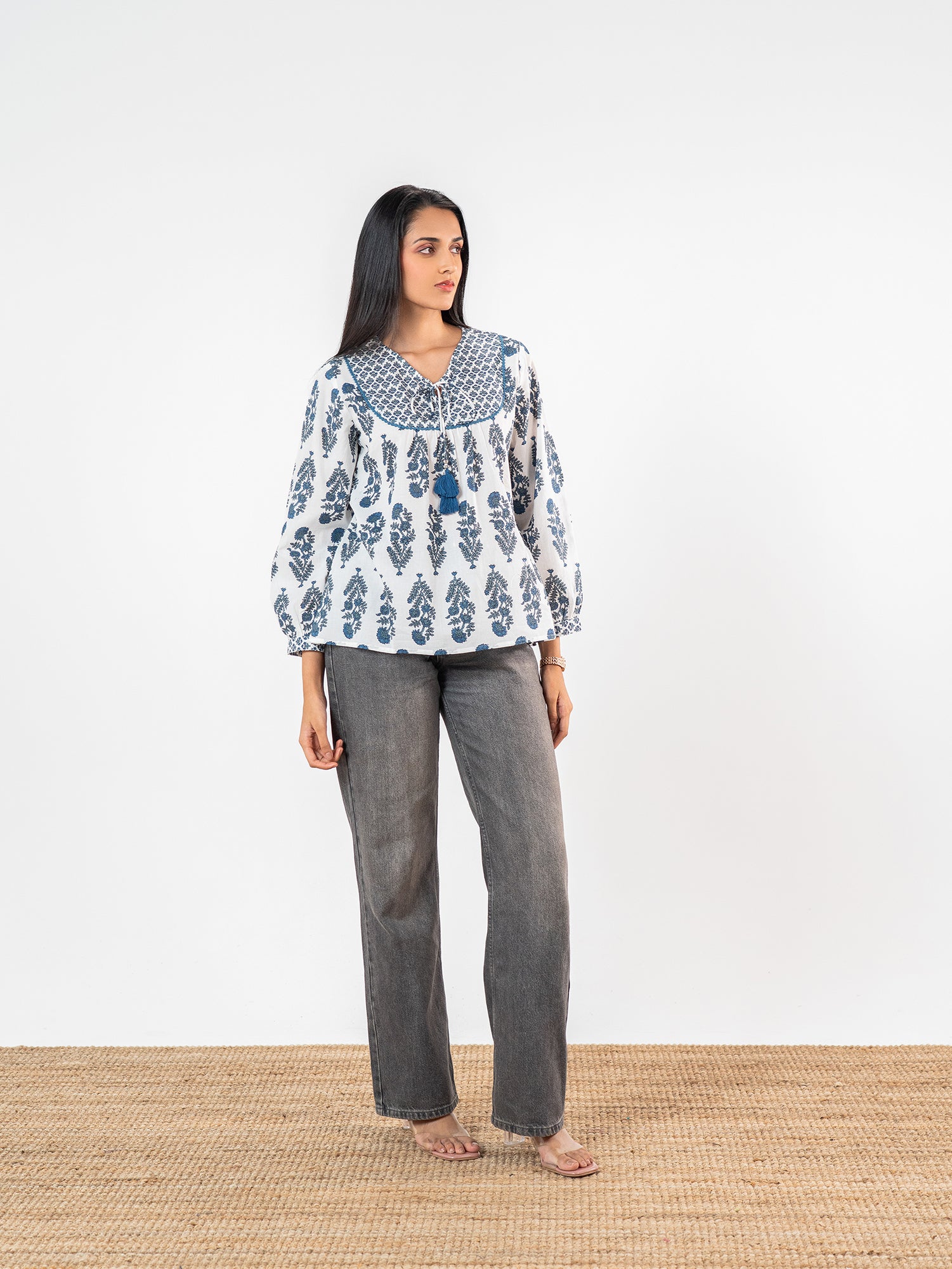 The 'Charu' Tassel-Detailed Peplum Kurti