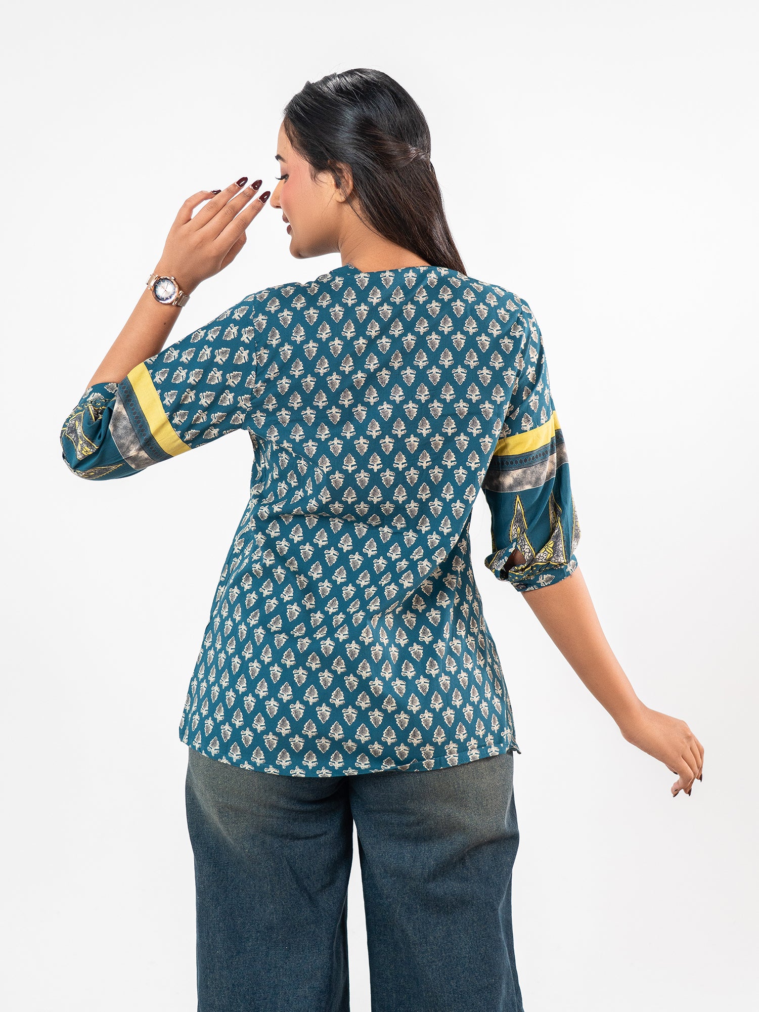 The 'Nila' Peacock Short Kurti