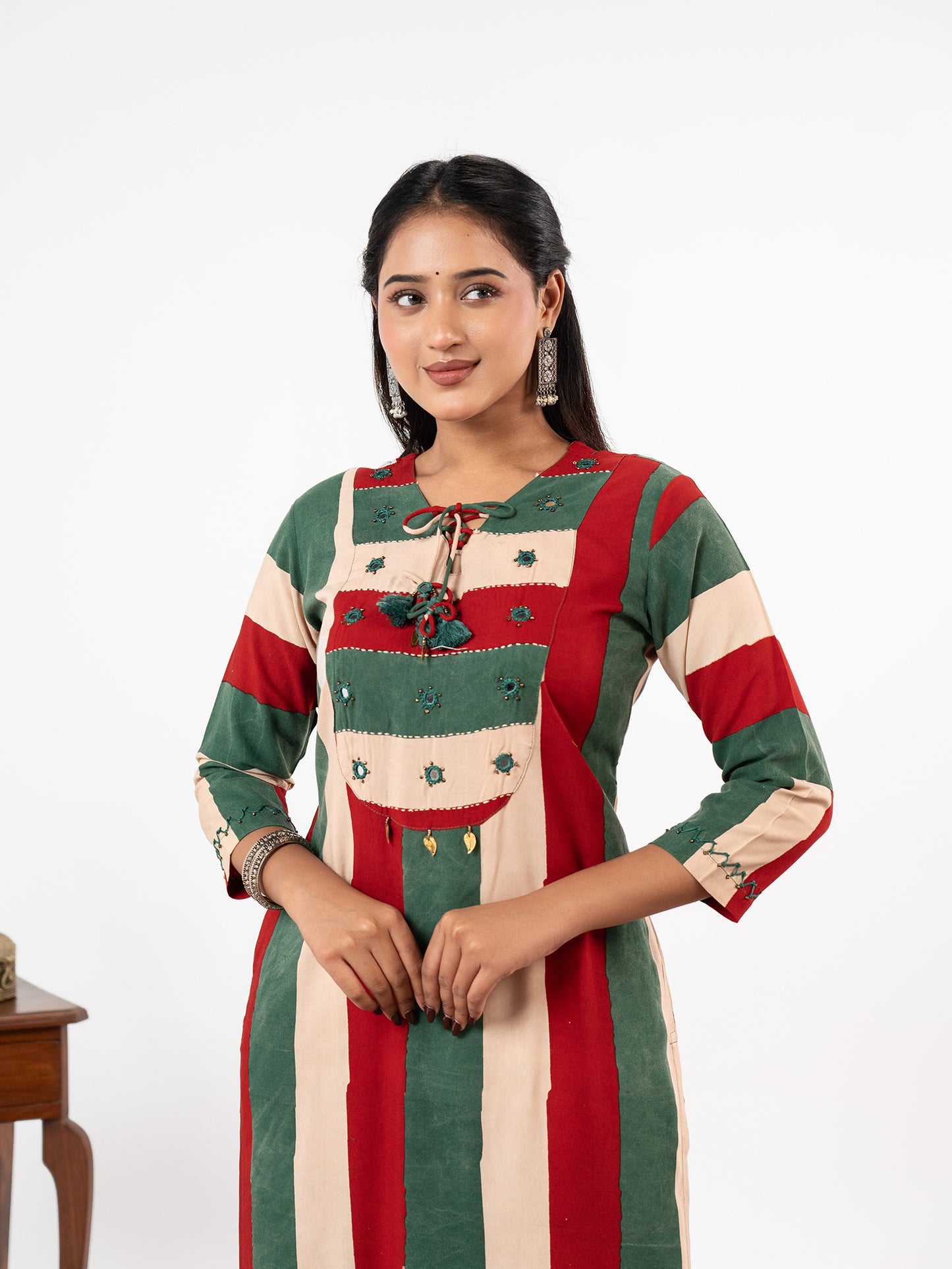 The 'Kanak' Block-Stripe Kurta Set