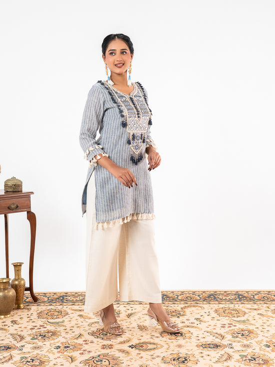 'Charu' Handwork Stripe Co-Ord Set