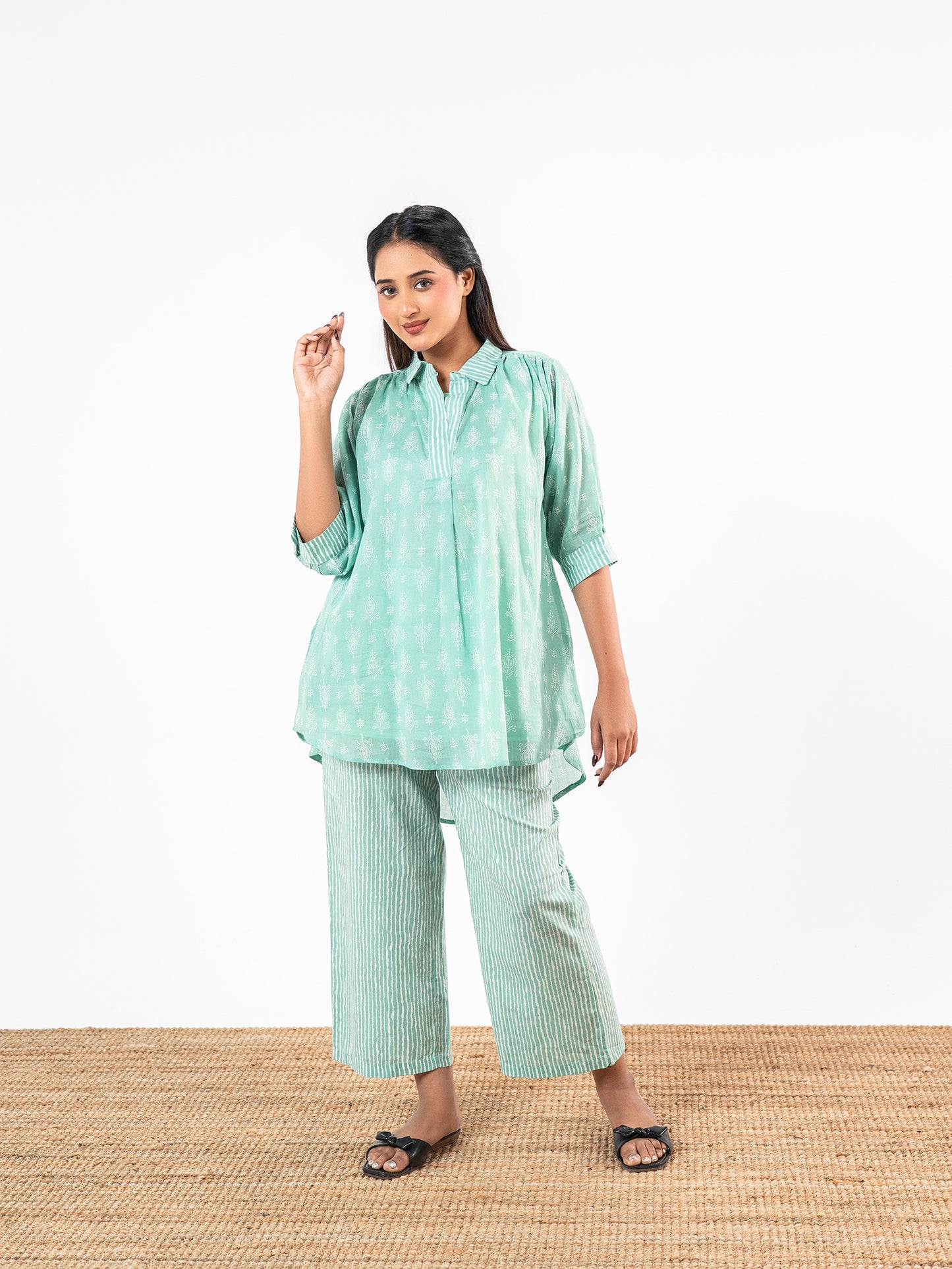 The 'Meera' Hand-Stamped Heritage Co-Ord Set