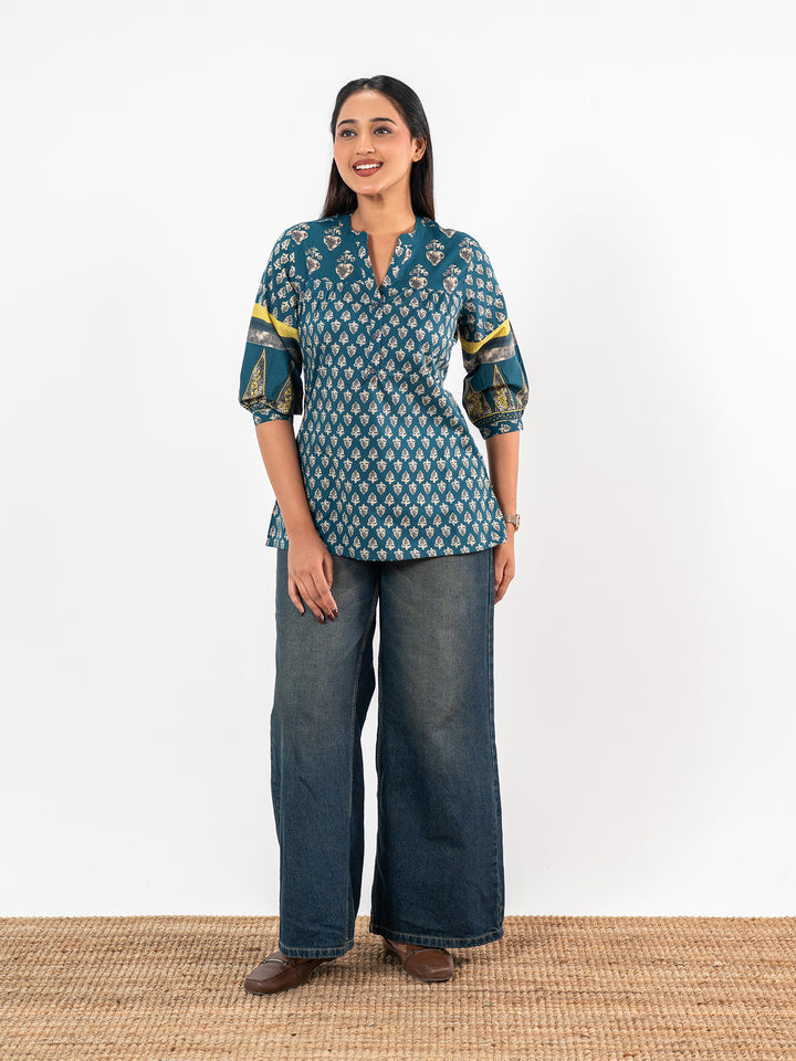 The 'Nila' Peacock Short Kurti