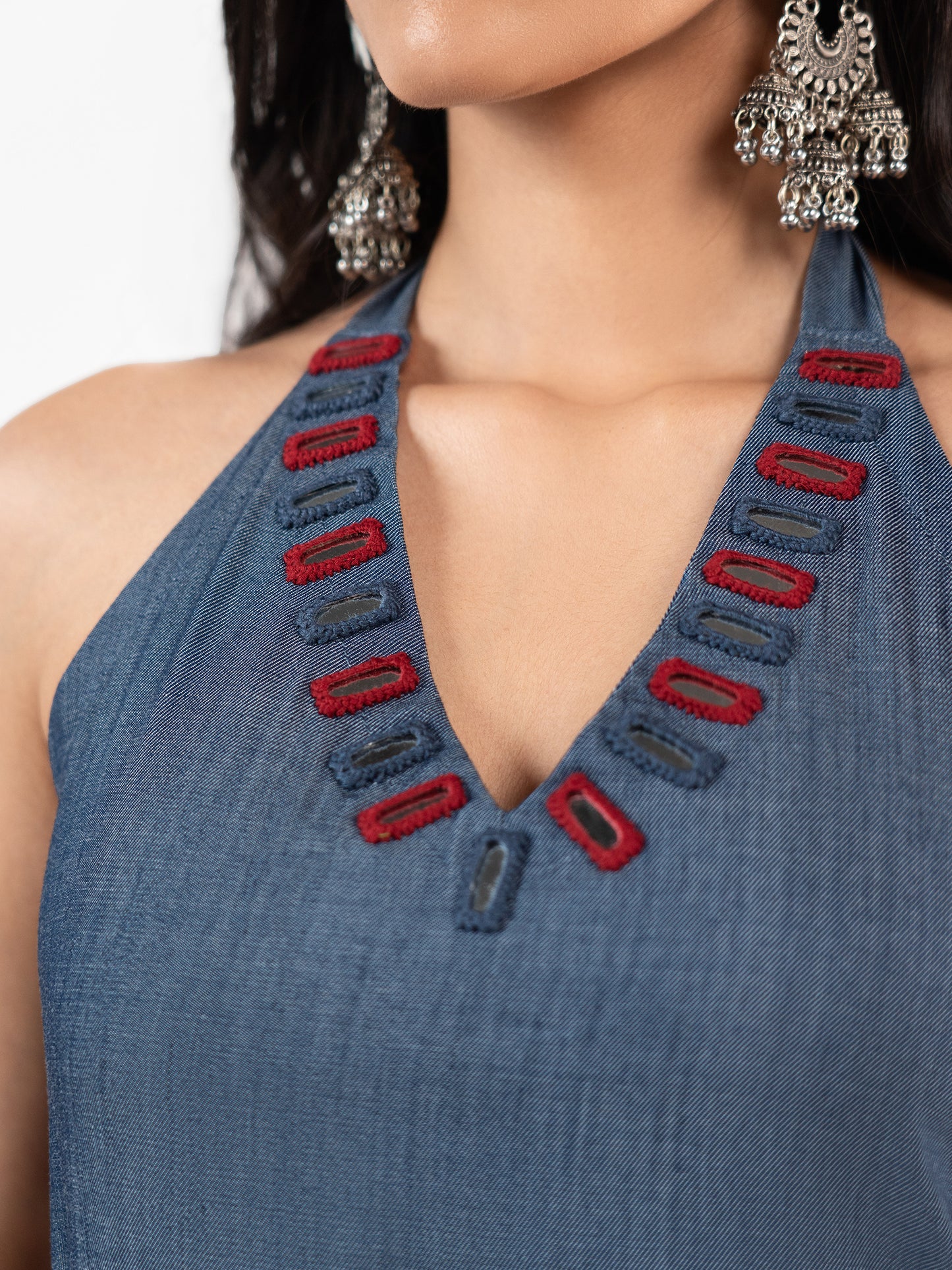 The 'Aavya' Halter Indigo Set