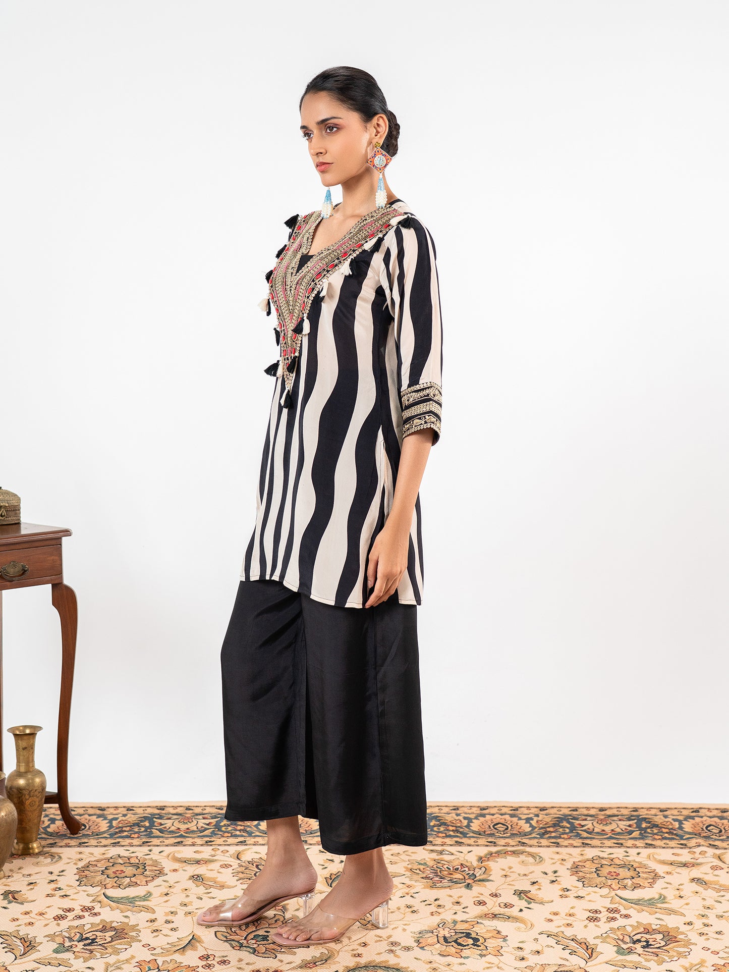 The 'Aavya' Zebra-Sutra Modal Co-Ord Set