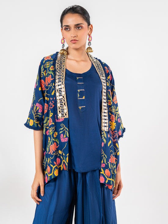 The 'Mayura' Patola Shrug & Dhoti Co-ord Set