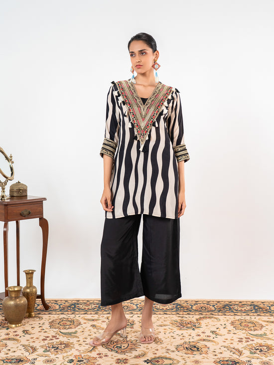 The 'Aavya' Zebra-Sutra Modal Co-Ord Set