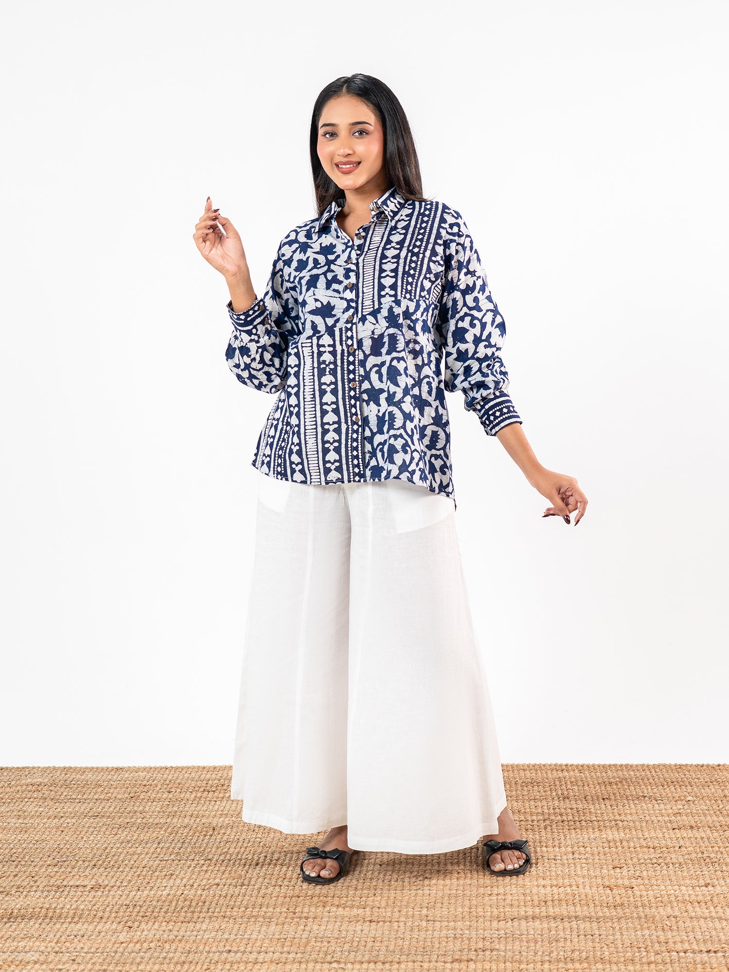 The 'Nila' Indigo Block-Print Co-Ord Set