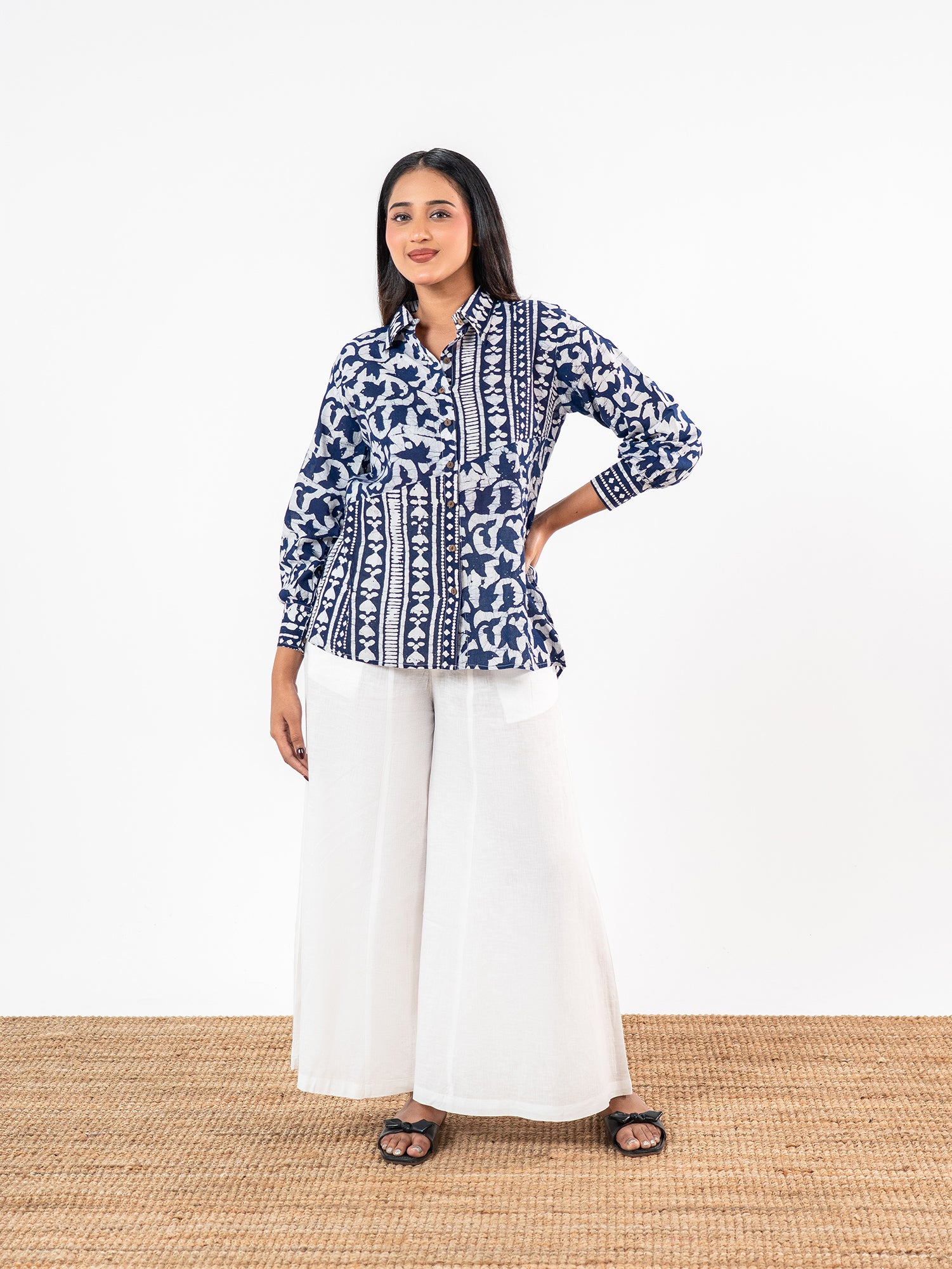 The 'Nila' Indigo Block-Print Co-Ord Set