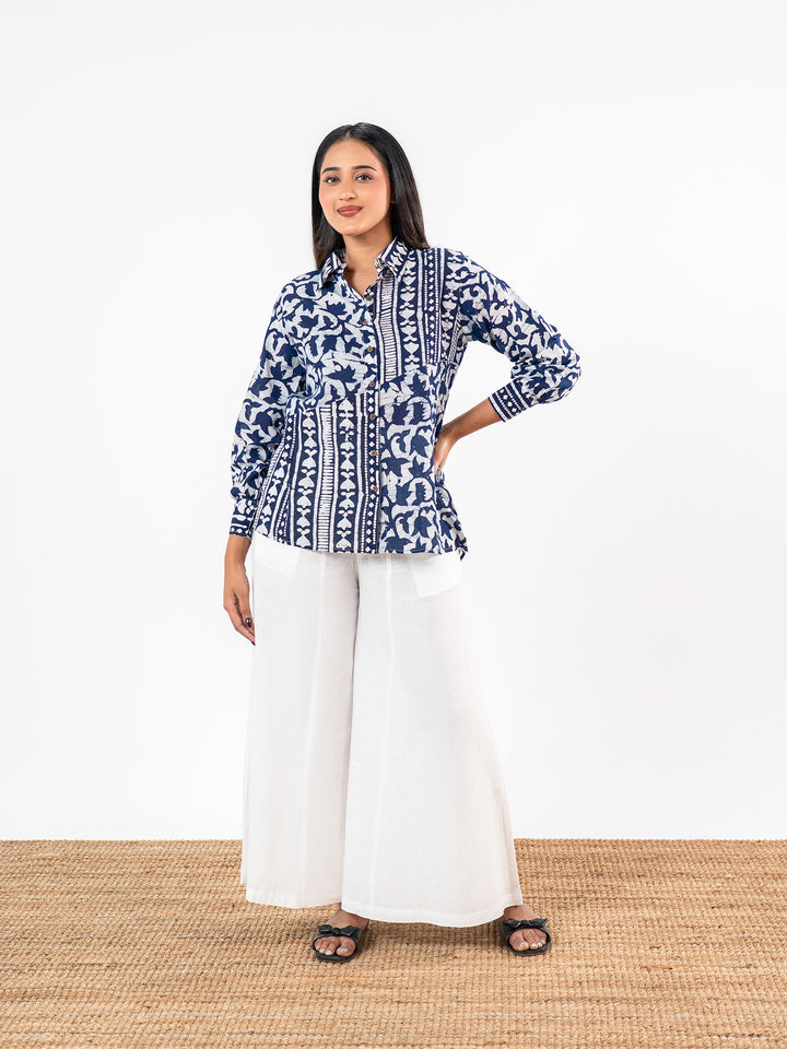 The 'Nila' Indigo Block-Print Co-Ord Set