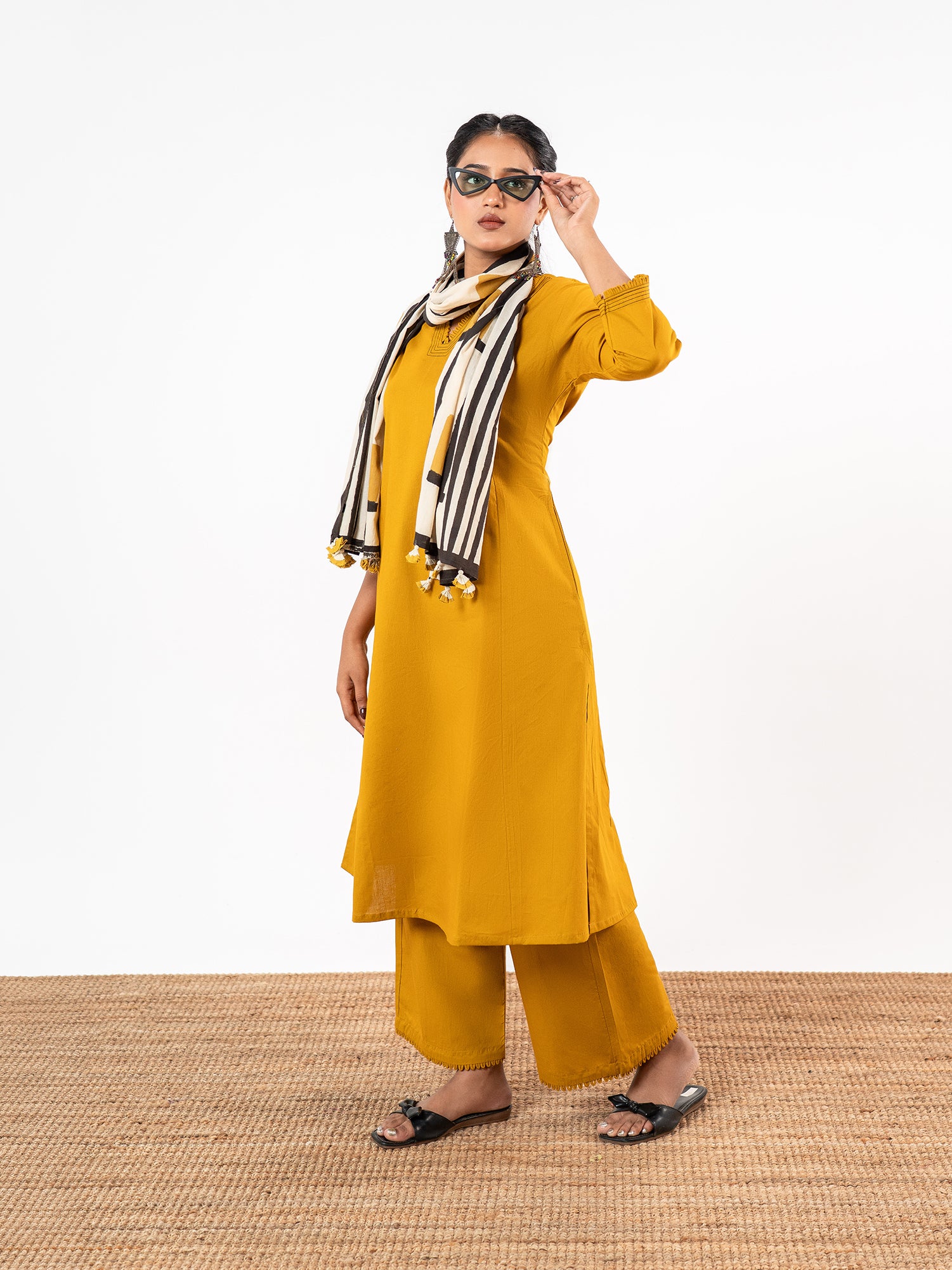 The 'Haldi' Self-Dobby Salwar Set