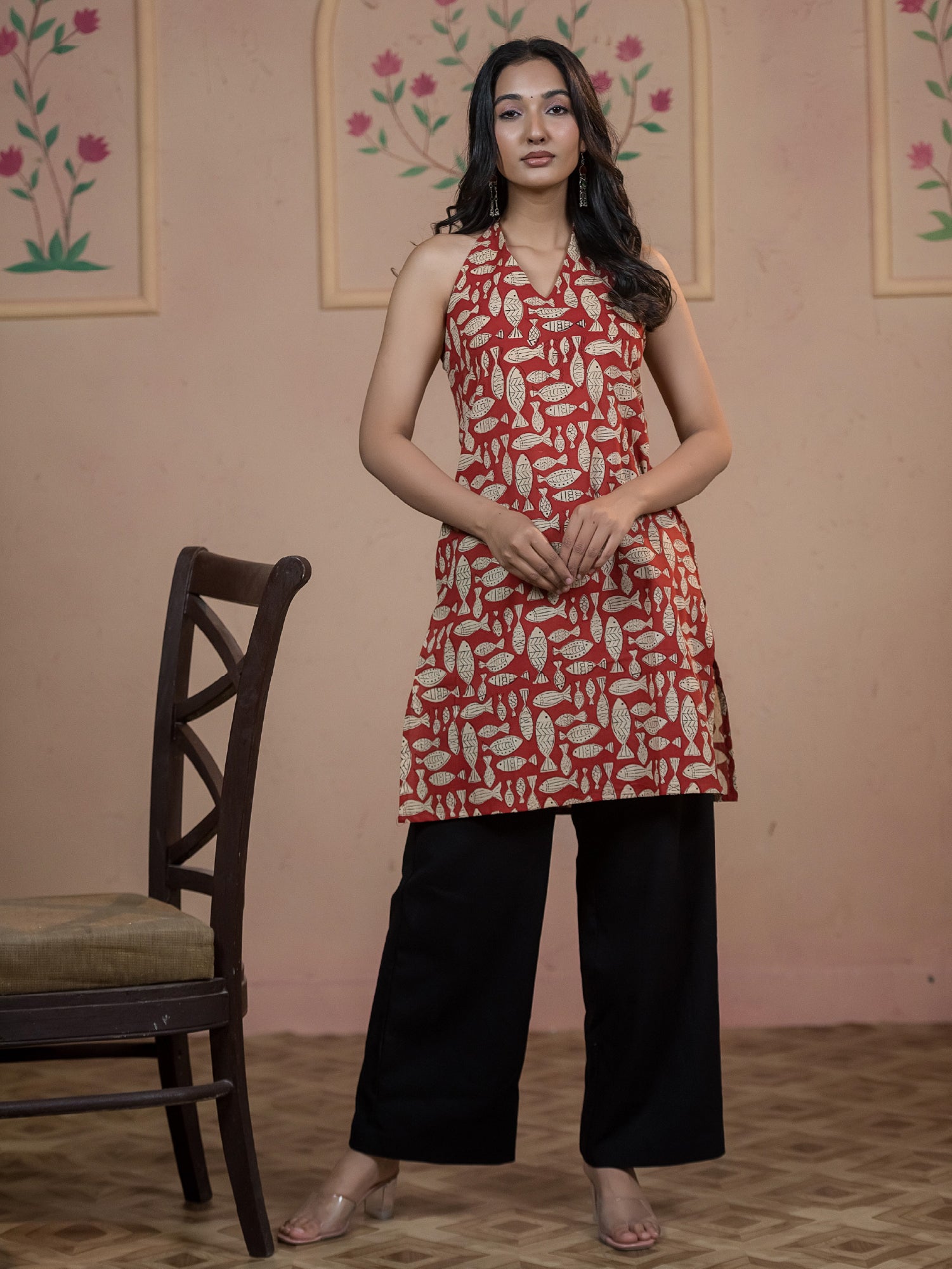 Meen Madder-Red Boho Kurti