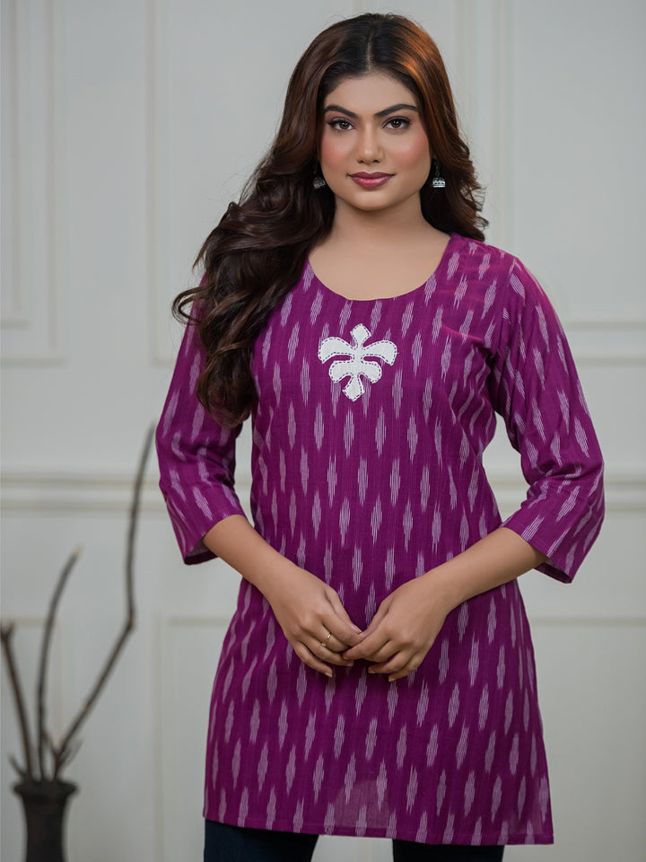 Sutra Magenta Ikat Tunic