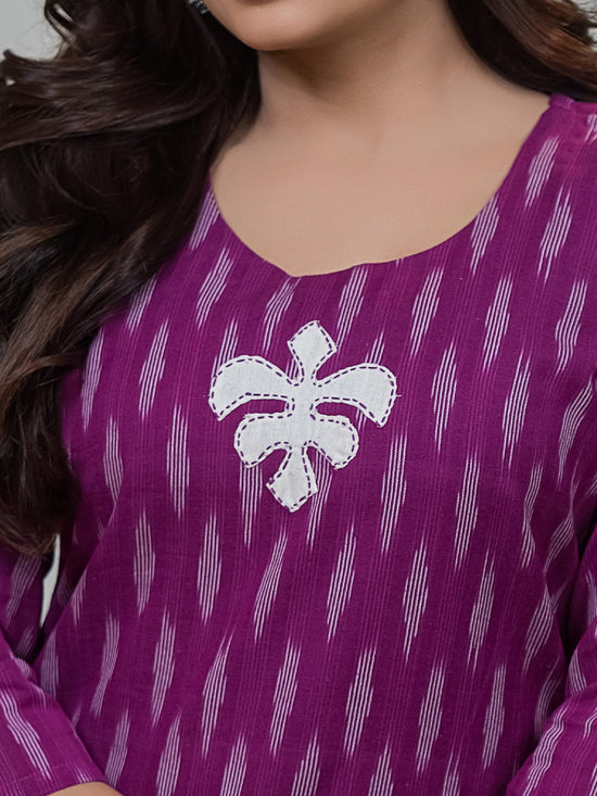 Sutra Magenta Ikat Tunic