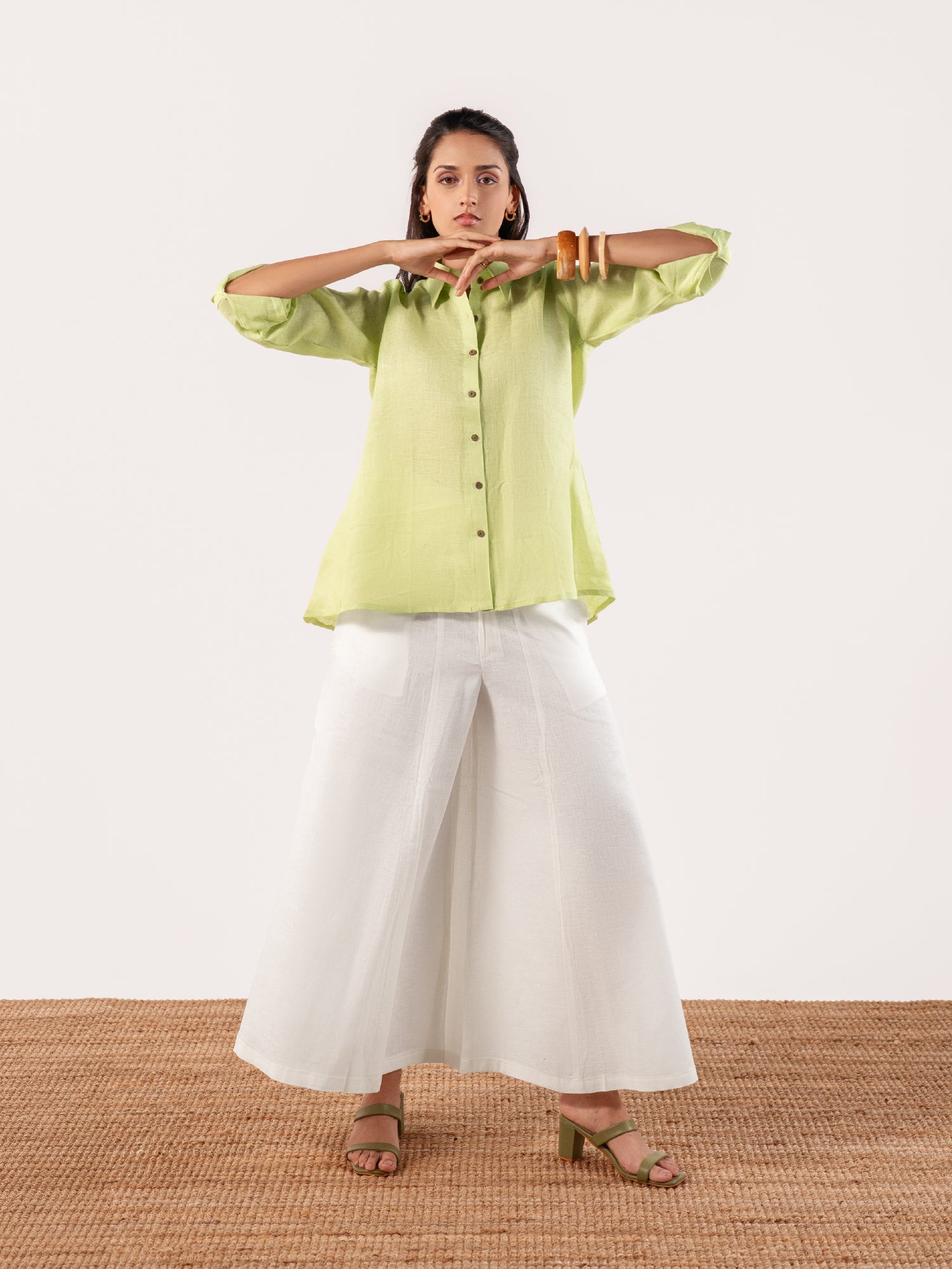 The Dhriti Linen Peplum Set