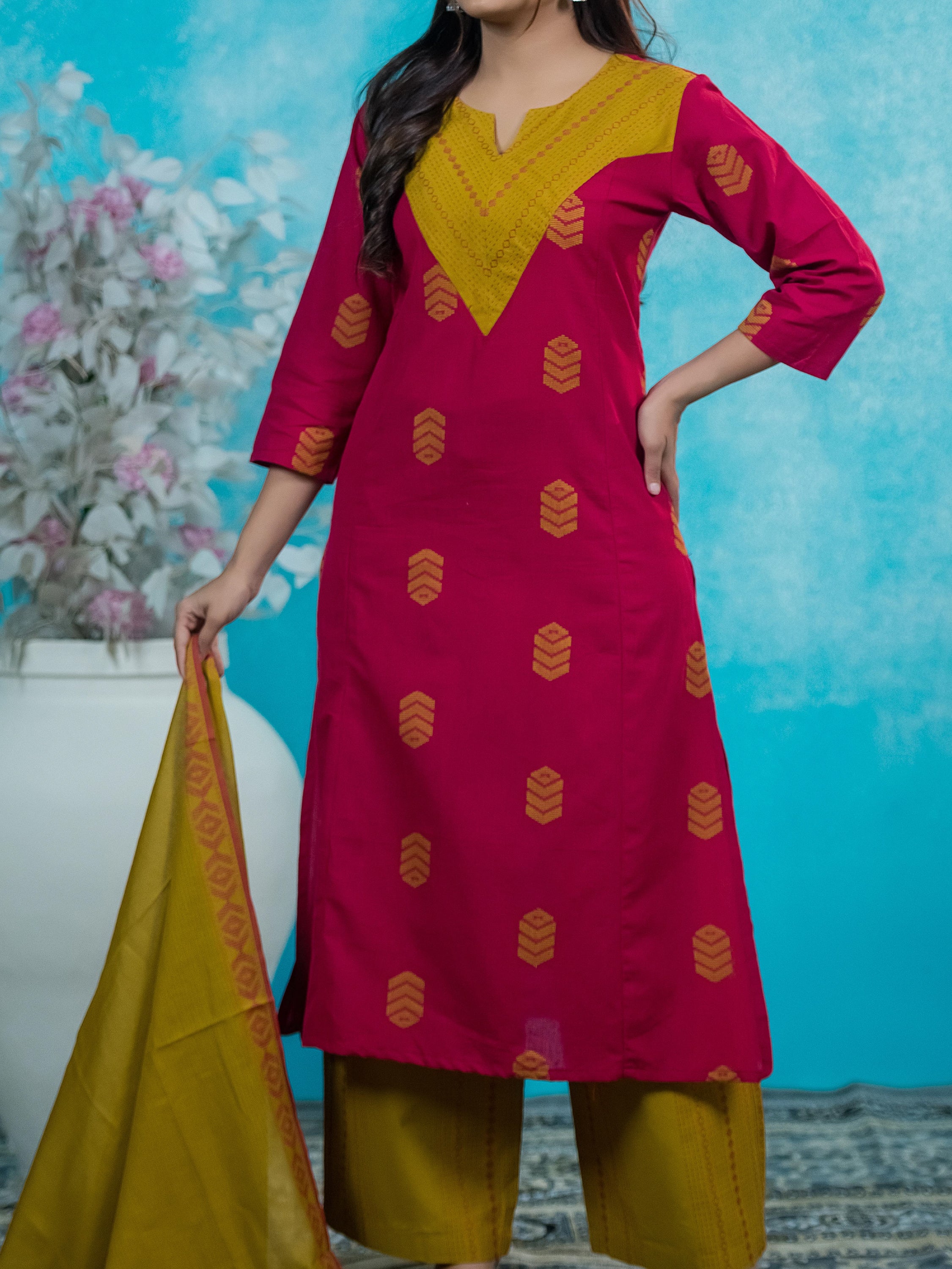 The Haldi-Kumkum Handloom Suit