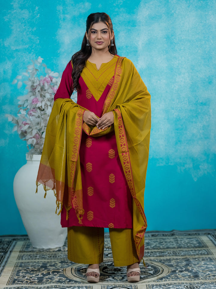 The Haldi-Kumkum Handloom Suit