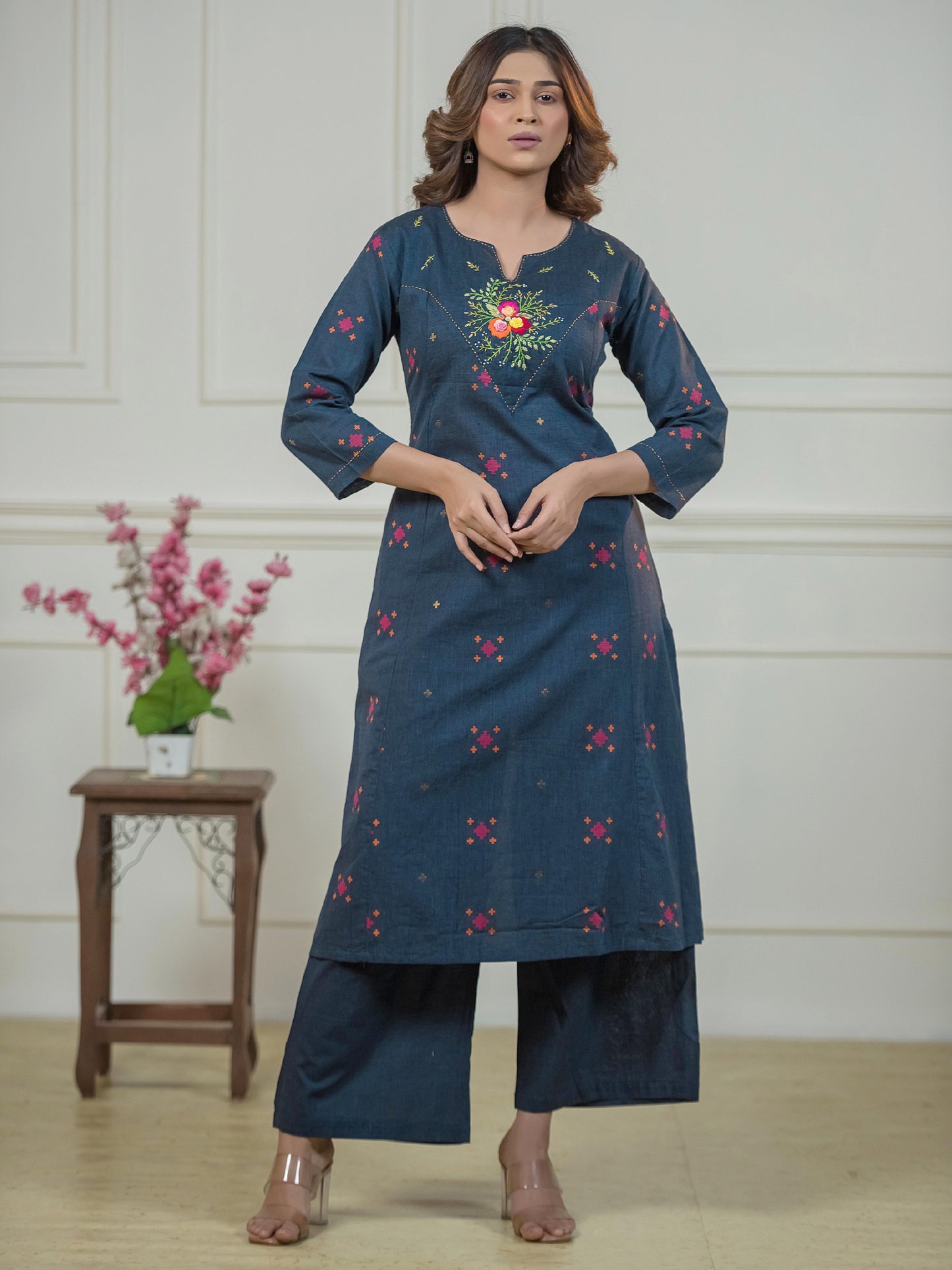 The Neelambari Jamdani Set