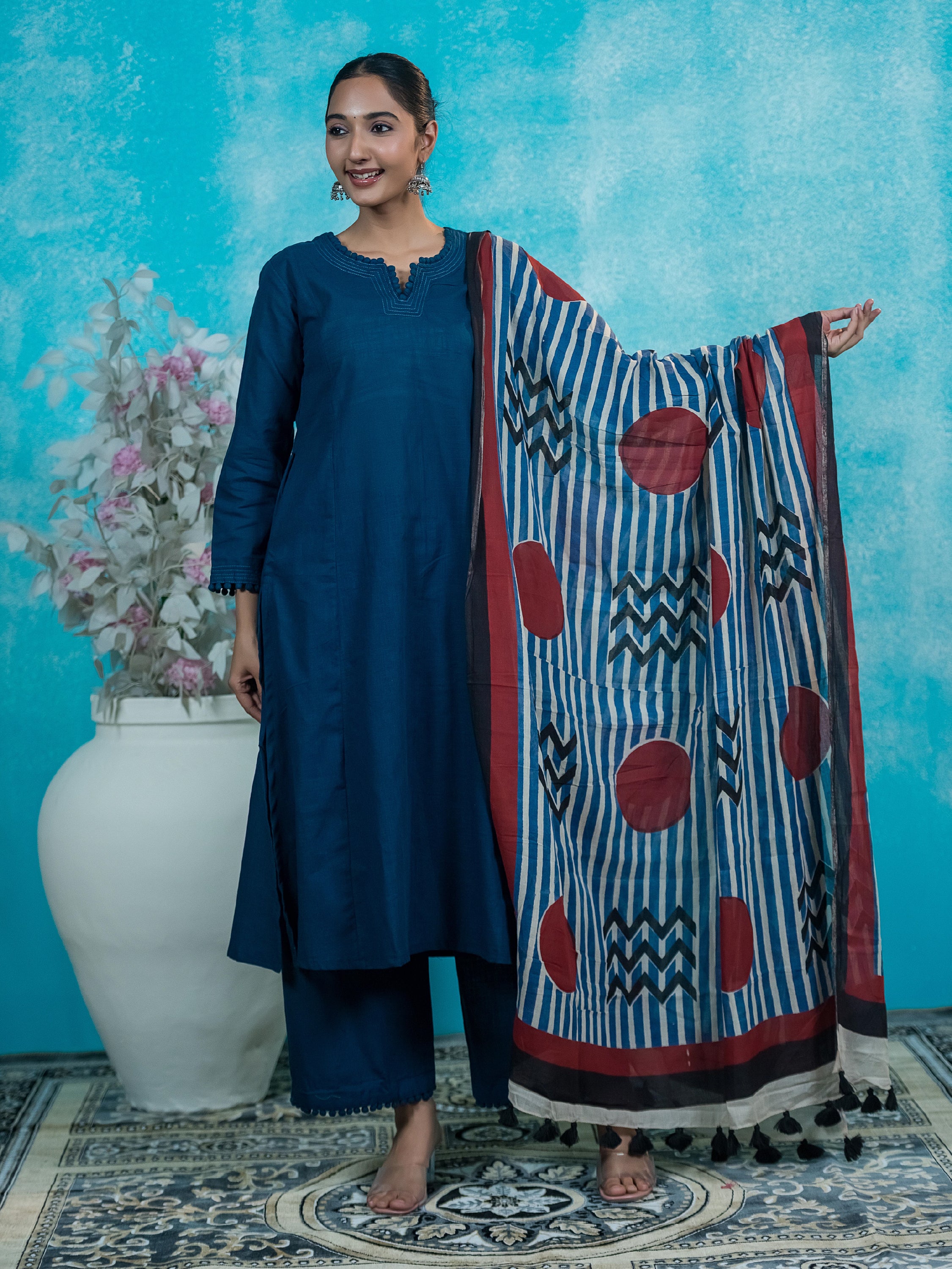 The Sanjh Slub Cotton 3-Piece