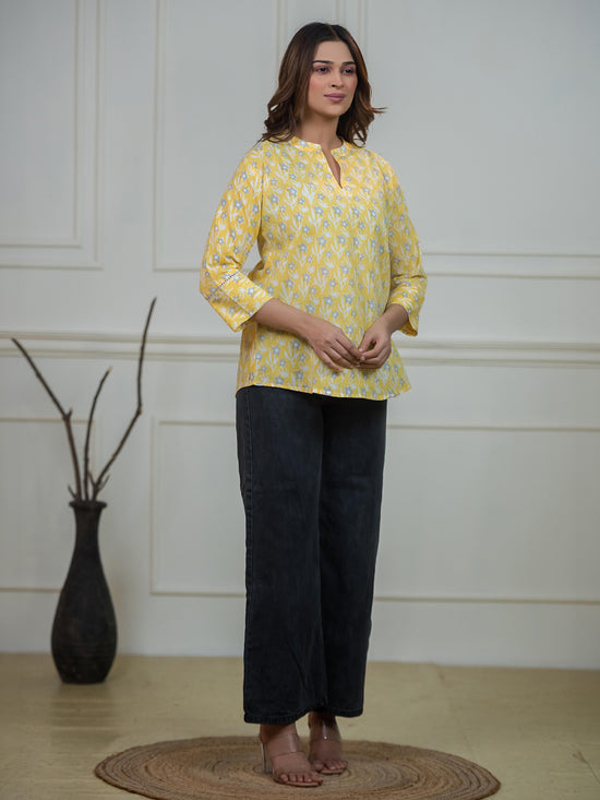 The Surya-Pushp Block-Print Shirt