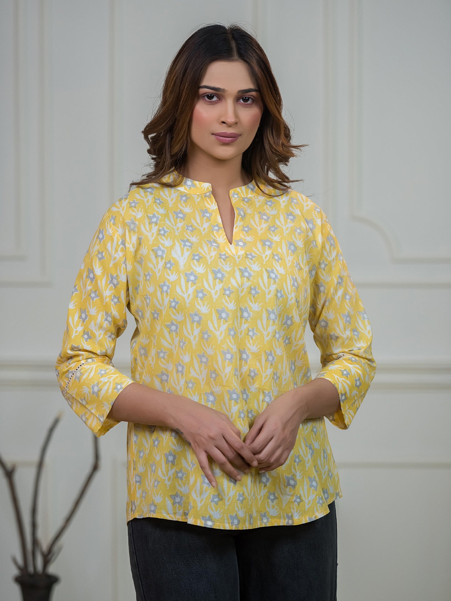 The Surya-Pushp Block-Print Shirt