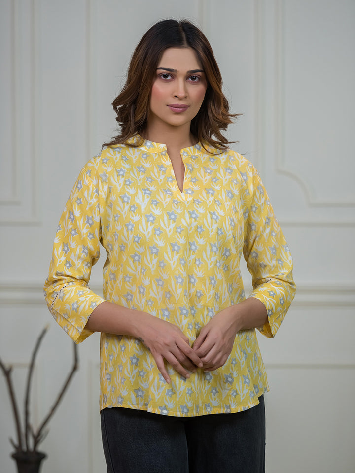 The Surya-Pushp Block-Print Shirt