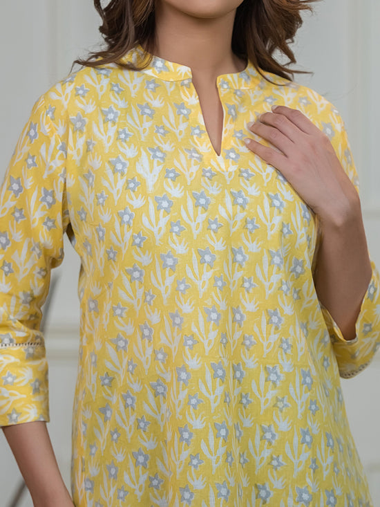 The Surya-Pushp Block-Print Shirt